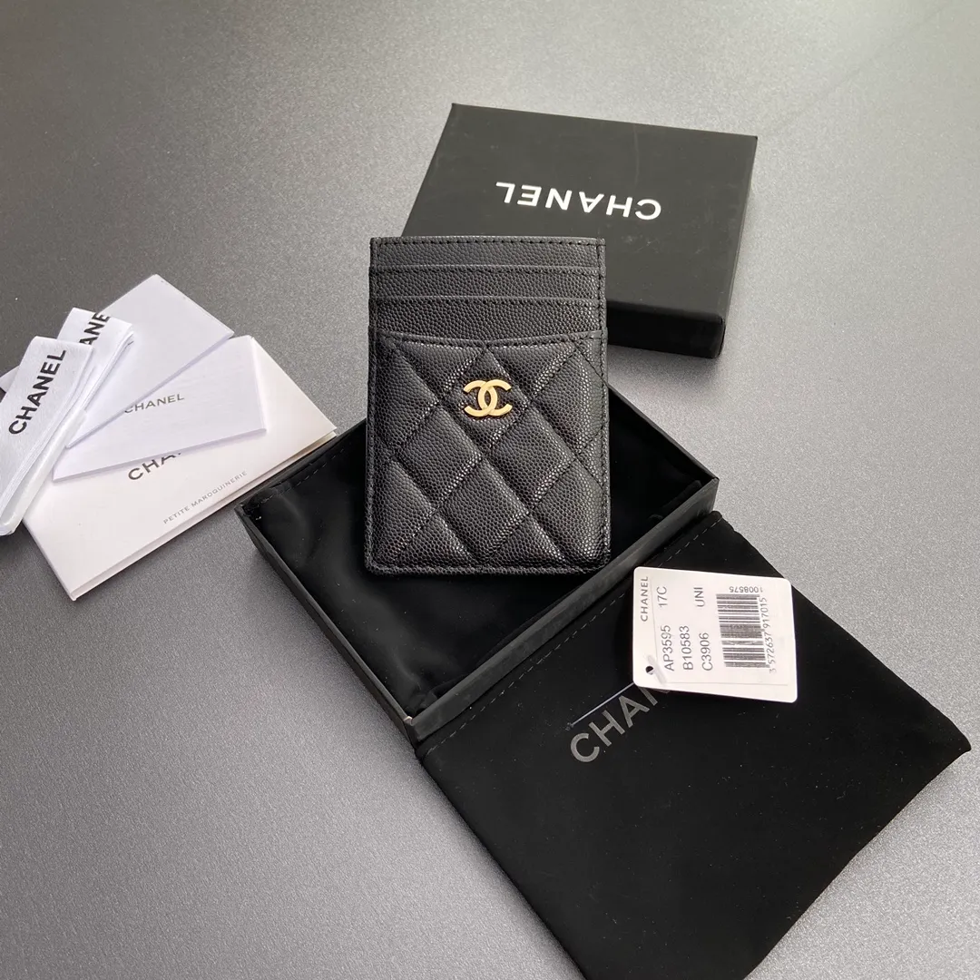 [Special grade hardware original leather] Xiaoxiang card holder series quilted card holder with iconic metal logo No.: 3595