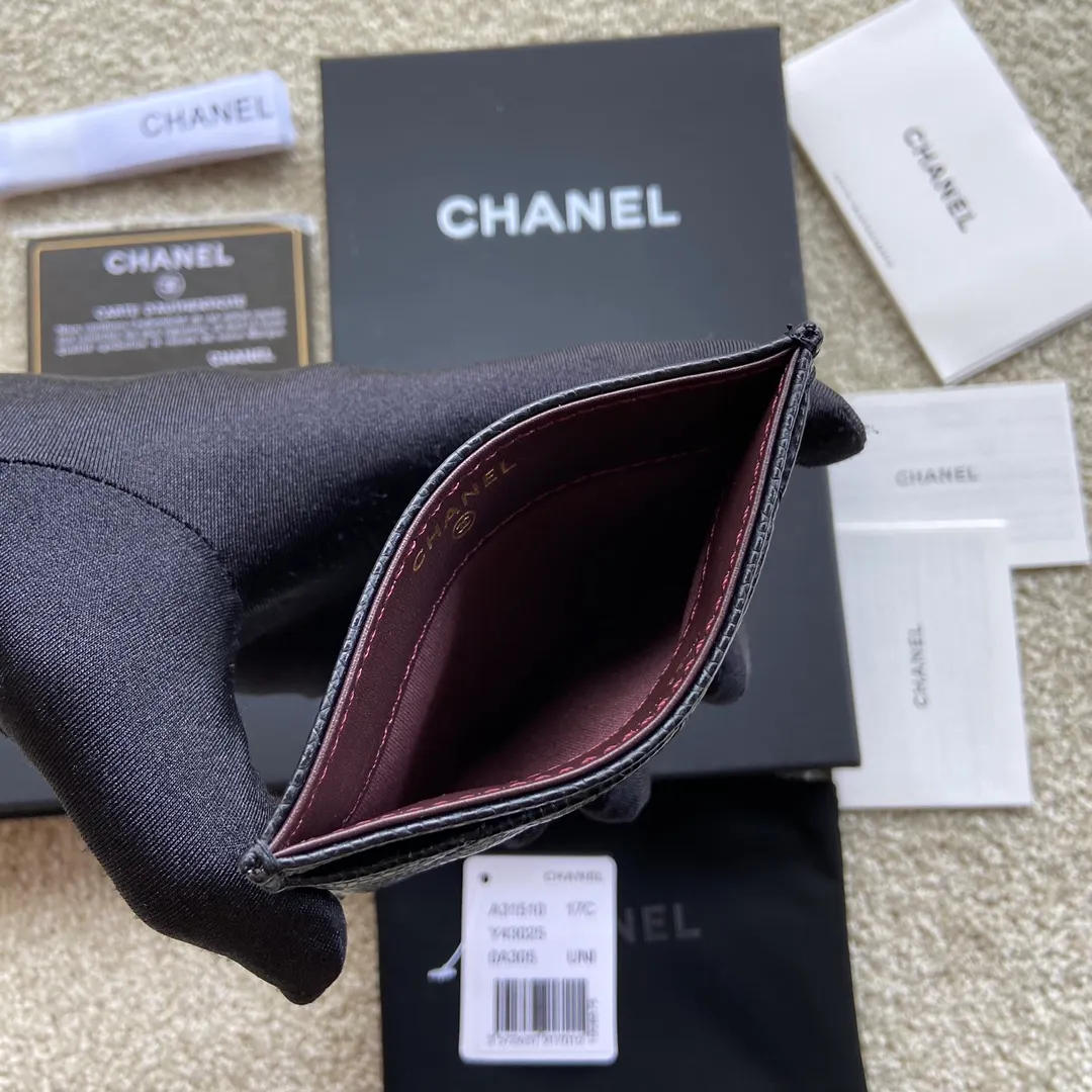 190💰Xiaoxiang imported Italian leather Item number: A31510 0213 Size: w11×h7.5cm Color: black ball pattern gold steel mark