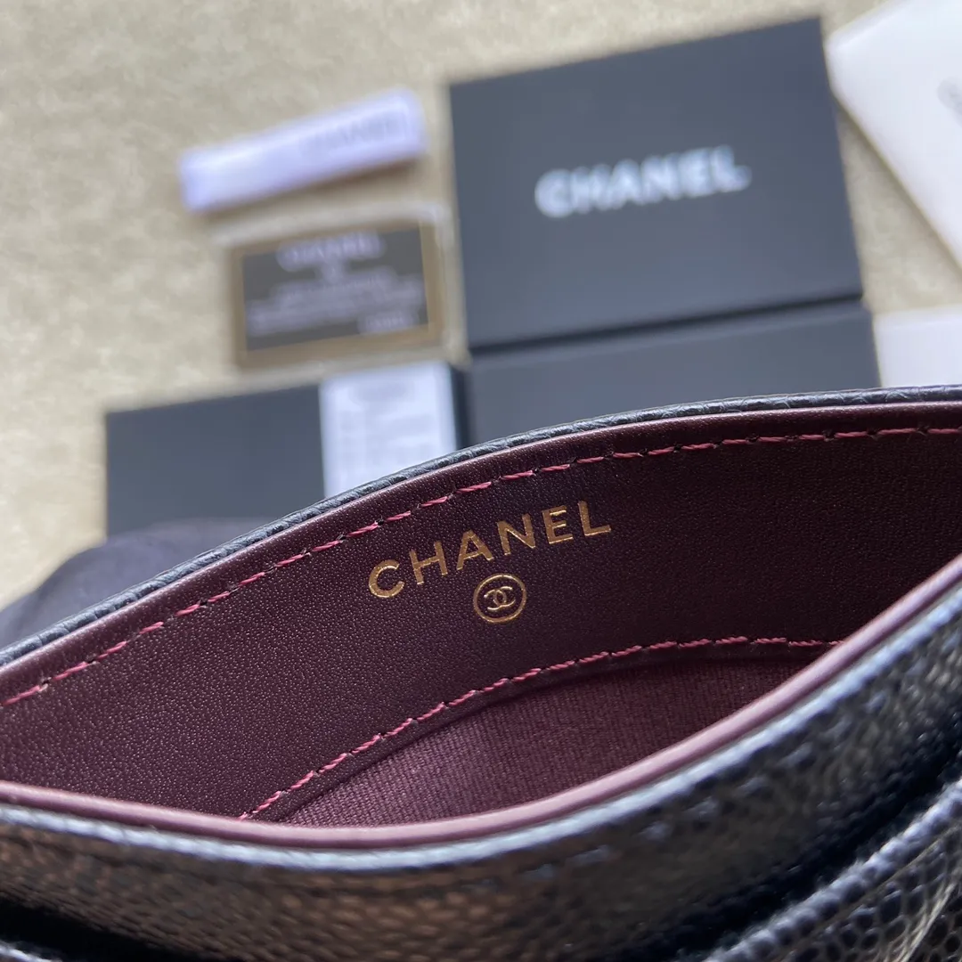 190💰Xiaoxiang imported Italian leather Item number: A31510 0213 Size: w11×h7.5cm Color: black ball pattern gold steel mark