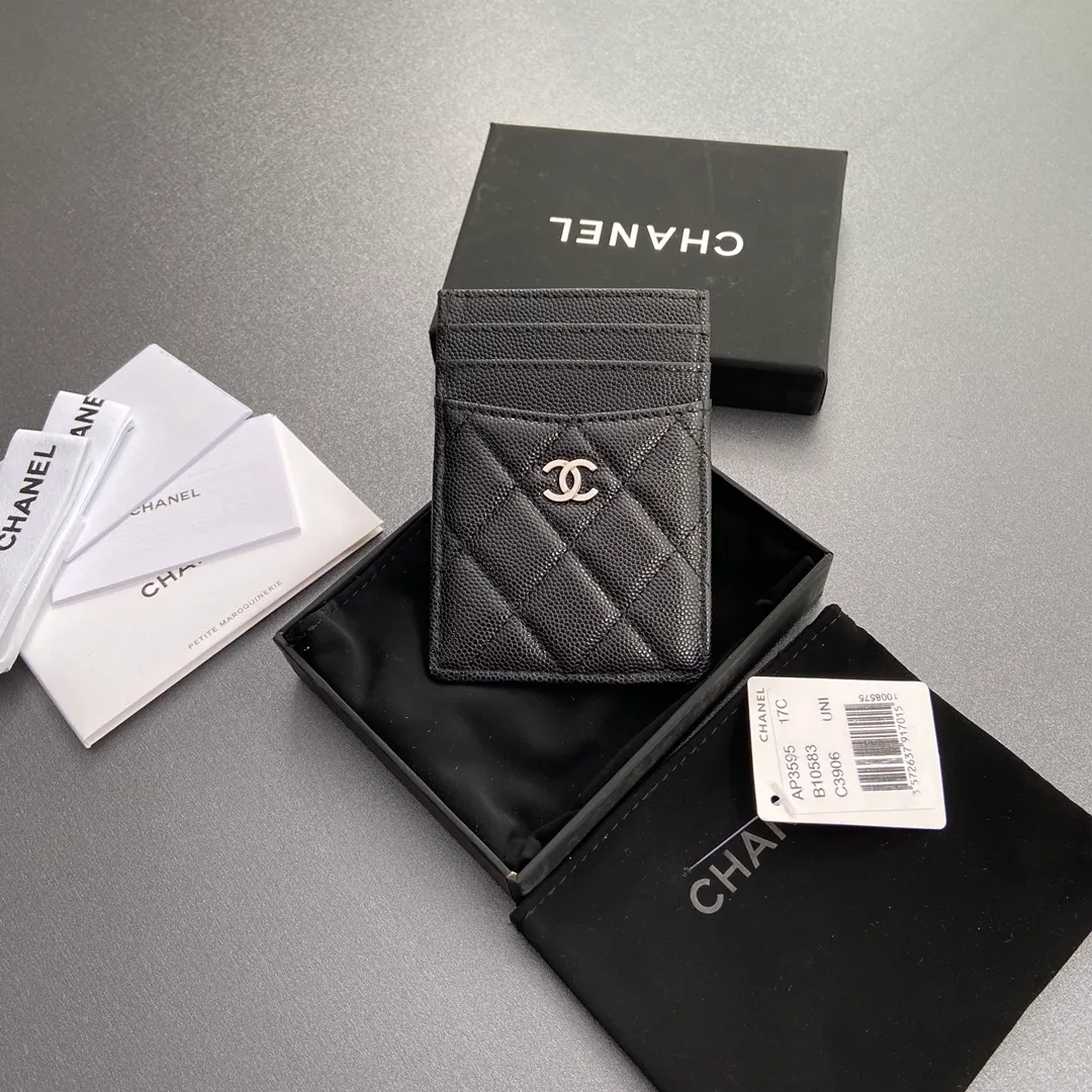 [Special grade hardware original leather] Xiaoxiang card holder series quilted card holder with iconic metal logo No.: 3595