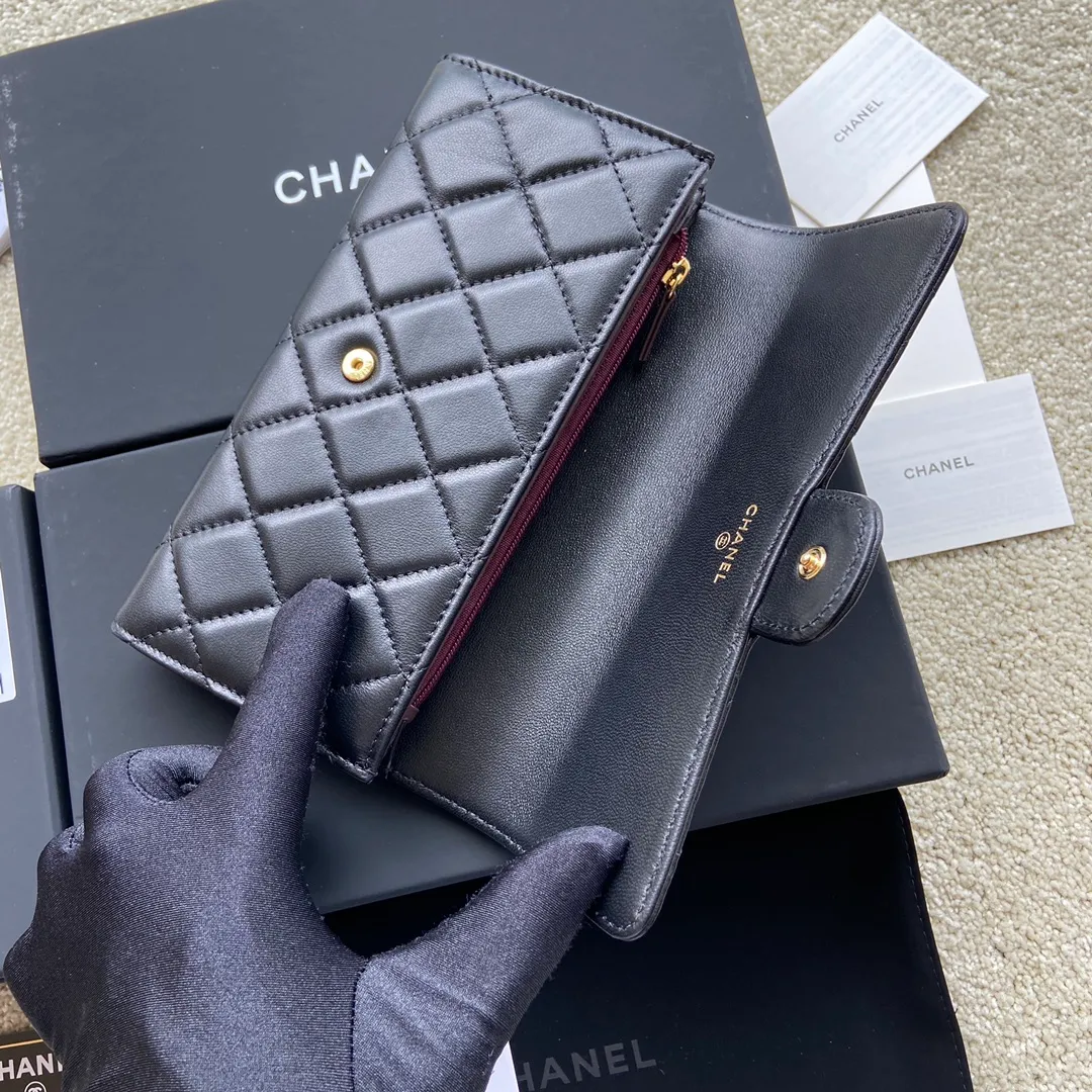 460💰Xiaoxiang imported Italian lambskin Item number: A80758 Size: w19×h10.5×3cm Color: black lambskin gold steel mark