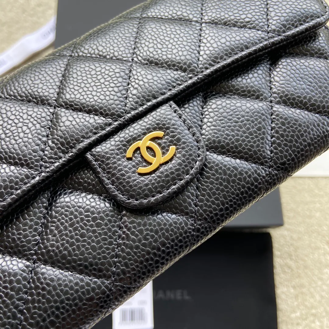 460💰Xiaoxiang imported Italian grained calfskin Item No.: A80758 Size: w19×h10.5×3cm Color: Black ball-grained leather with golden steel mark