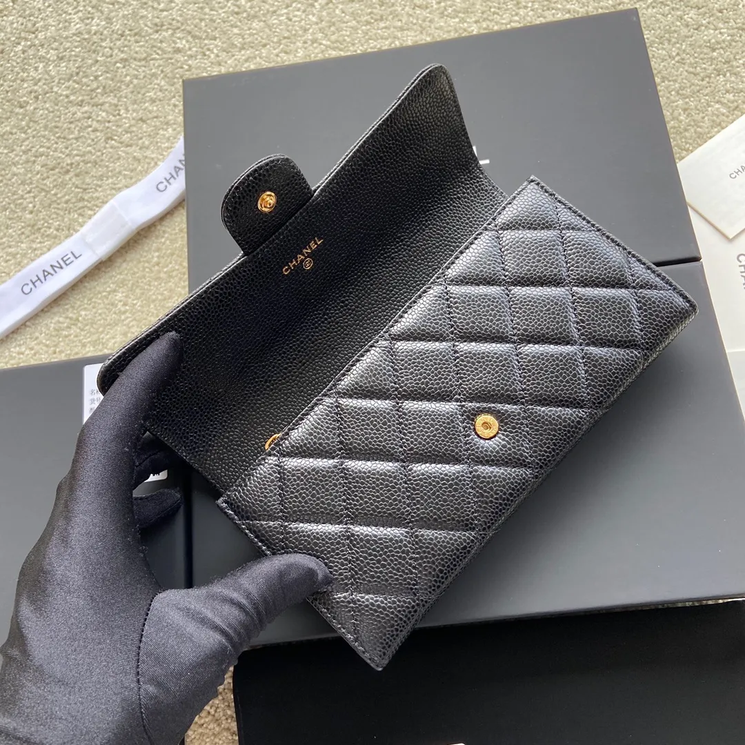460💰Xiaoxiang imported Italian grained calfskin Item No.: A80758 Size: w19×h10.5×3cm Color: Black ball-grained leather with golden steel mark