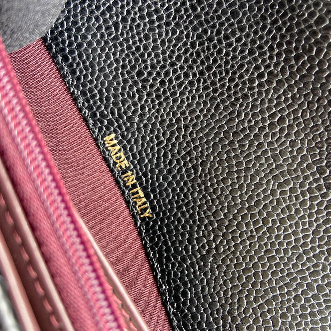 460💰Xiaoxiang imported Italian grained calfskin Item No.: A80758 Size: w19×h10.5×3cm Color: Black ball-grained leather with golden steel mark