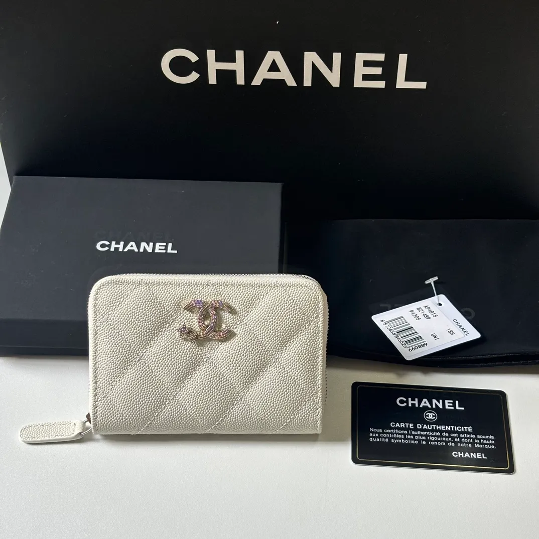 360💰 New product ❤️❤️❤️CH@NEL small zipper card holder💦 with new luogo, zipper compartment inside, original quality, beautiful details, model number AP9630, size 11*7.5*2cm