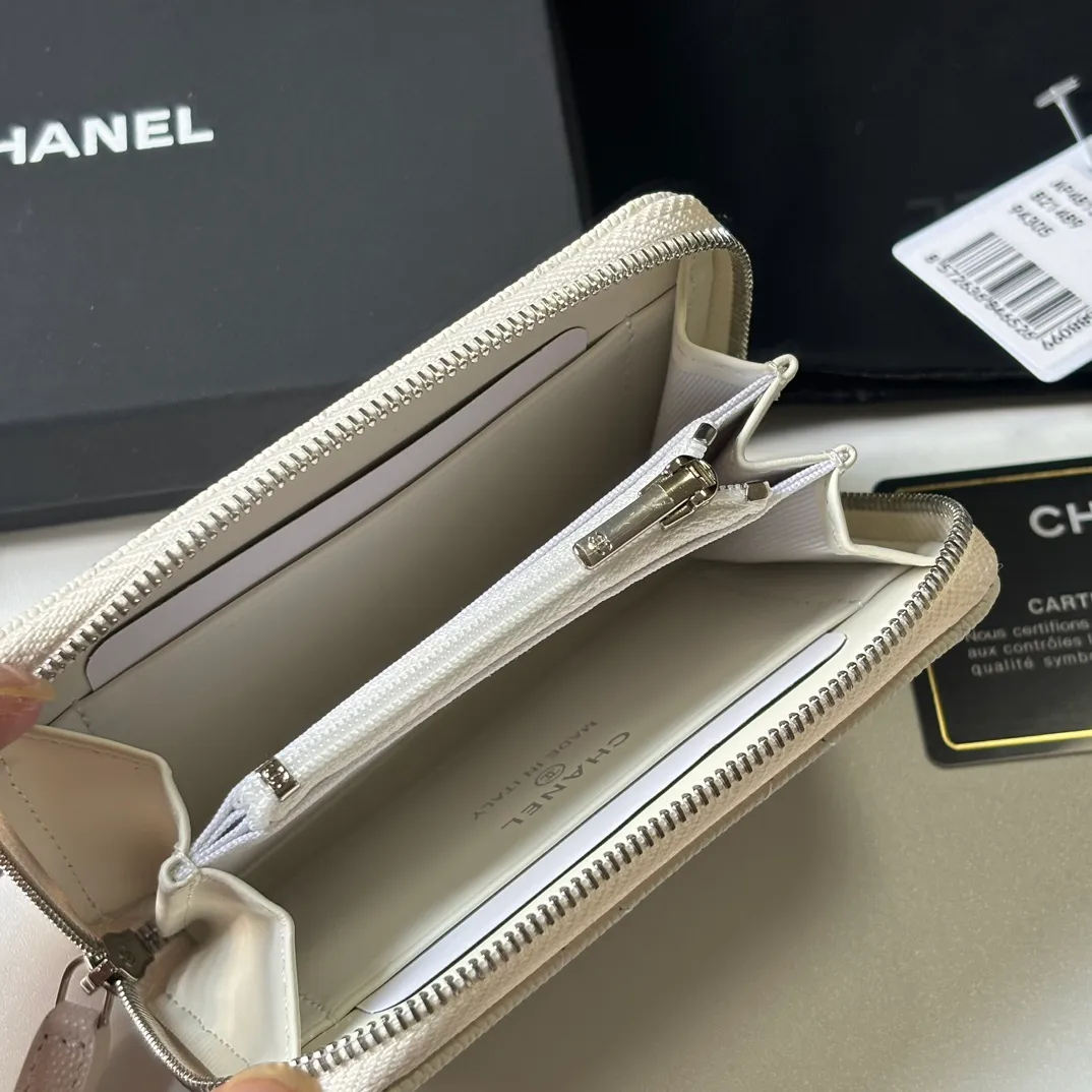 360💰 New product ❤️❤️❤️CH@NEL small zipper card holder💦 with new luogo, zipper compartment inside, original quality, beautiful details, model number AP9630, size 11*7.5*2cm