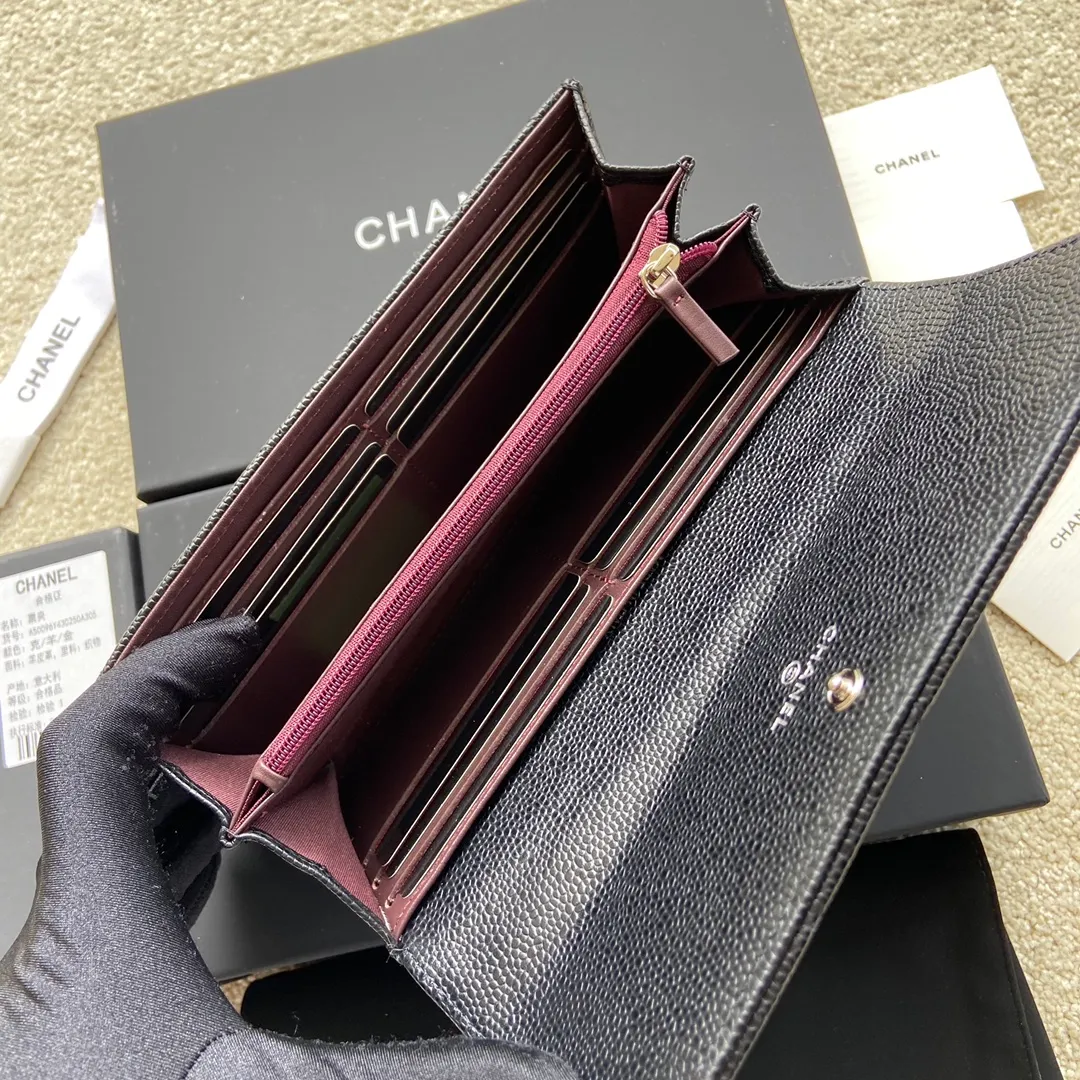 460💰Xiaoxiang imported Italian grained calfskin Item number: A50096 Size: w19×h10.5×d3cm Color: black ball pattern silver steel mark