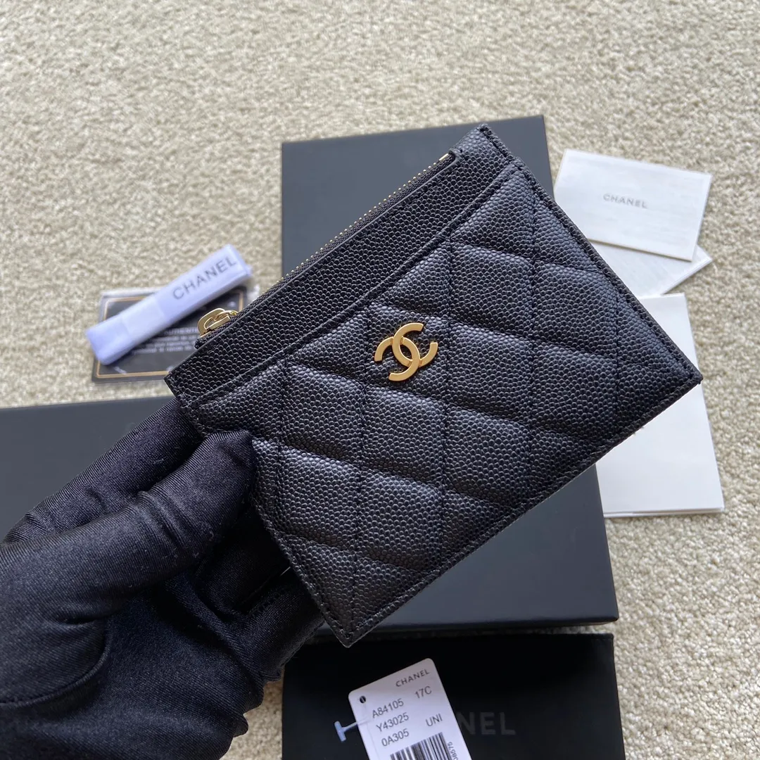 240💰Xiaoxiang imported Italian leather Item number: A84105 Size: w.11.5×h9cm Color: Black fine ball pattern golden steel mark
