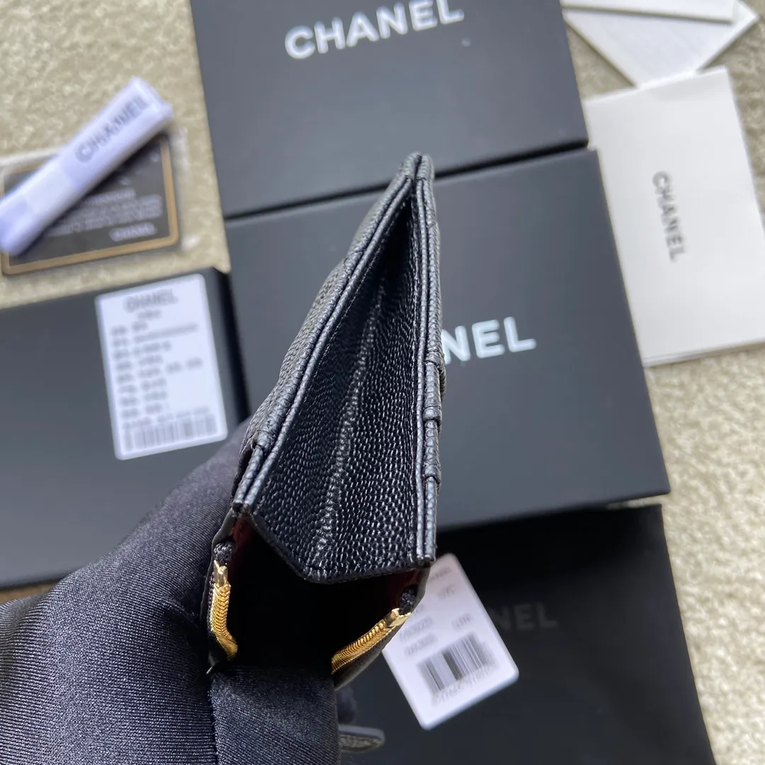 240💰Xiaoxiang imported Italian leather Item number: A84105 Size: w.11.5×h9cm Color: Black fine ball pattern golden steel mark