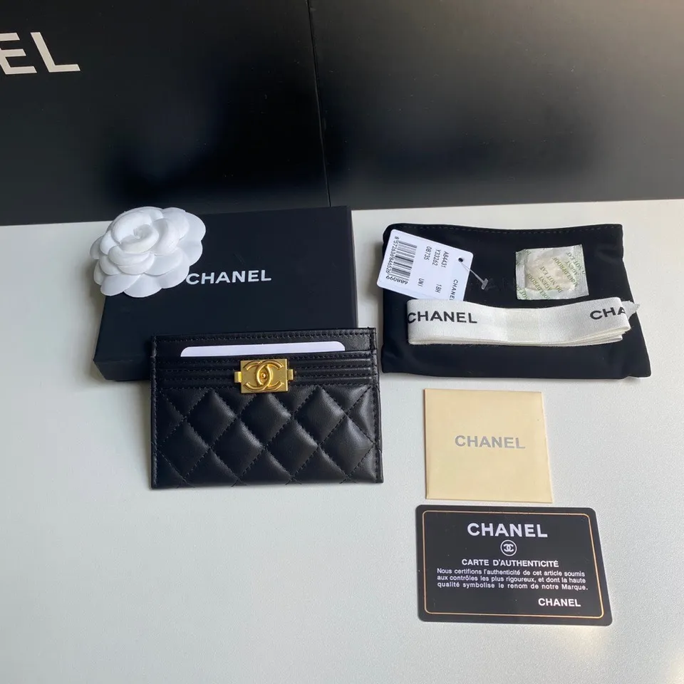 220💰 [Original order quality] [Delivery packaging] CHANEL, original order quality, leboy card holder 💦 style number A84431 top leather hardware, beautiful details, complete package! Size 11*7.5*1.
