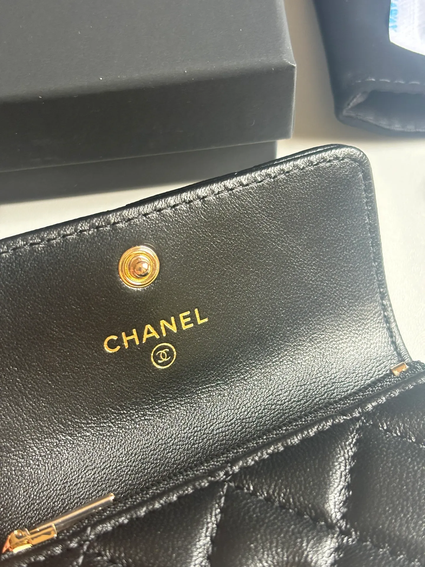 New product CH@NEL lambskin hijab card holder 💦 with new luogo, zipper compartment inside, original quality, exquisite details, model number AP8984, size 11*8.5*3cm 320💰