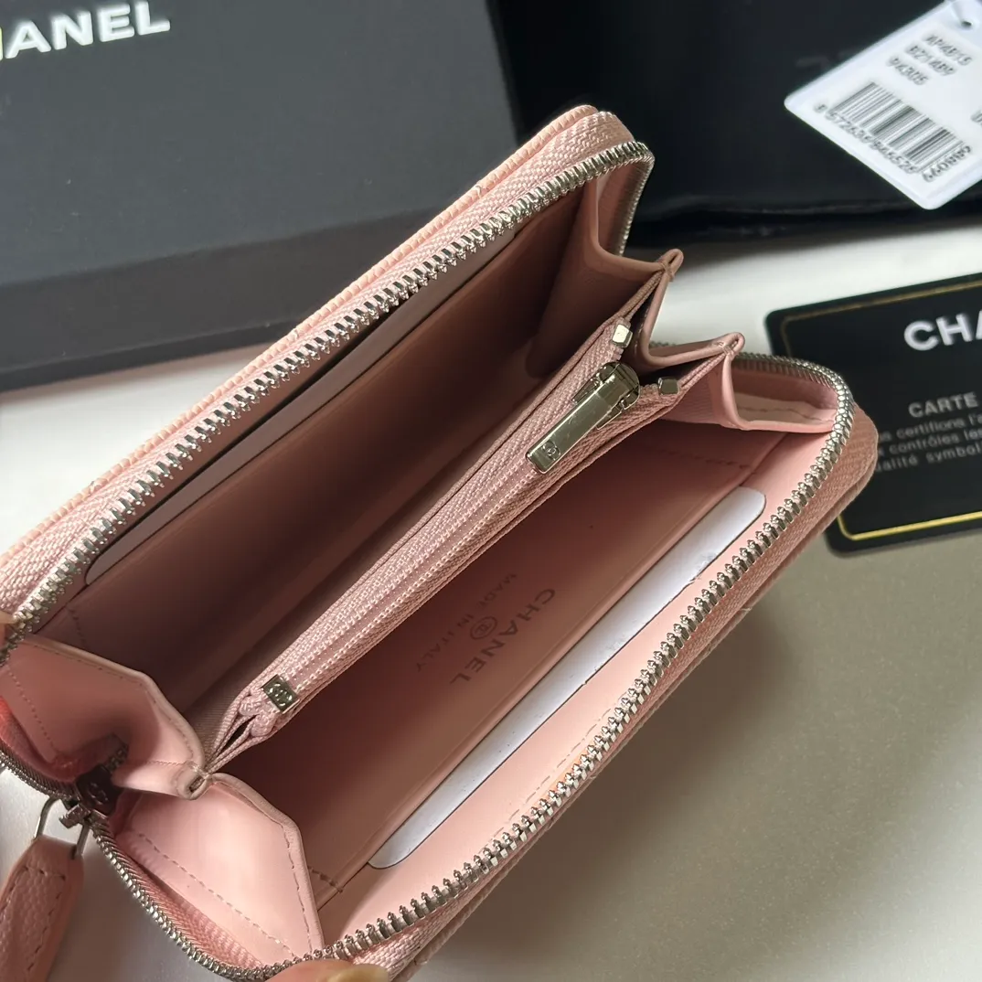 360💰 New product ❤️❤️❤️CH@NEL small zipper card holder💦 with new luogo, zipper compartment inside, original quality, beautiful details, model number AP9630, size 11*7.5*2cm