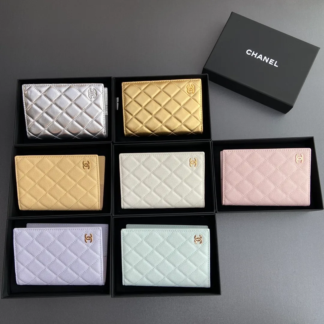 [Special grade hardware original leather] Xiaoxiang passport holder series, quilted with iconic metal logo No.: 80385 Combination picture