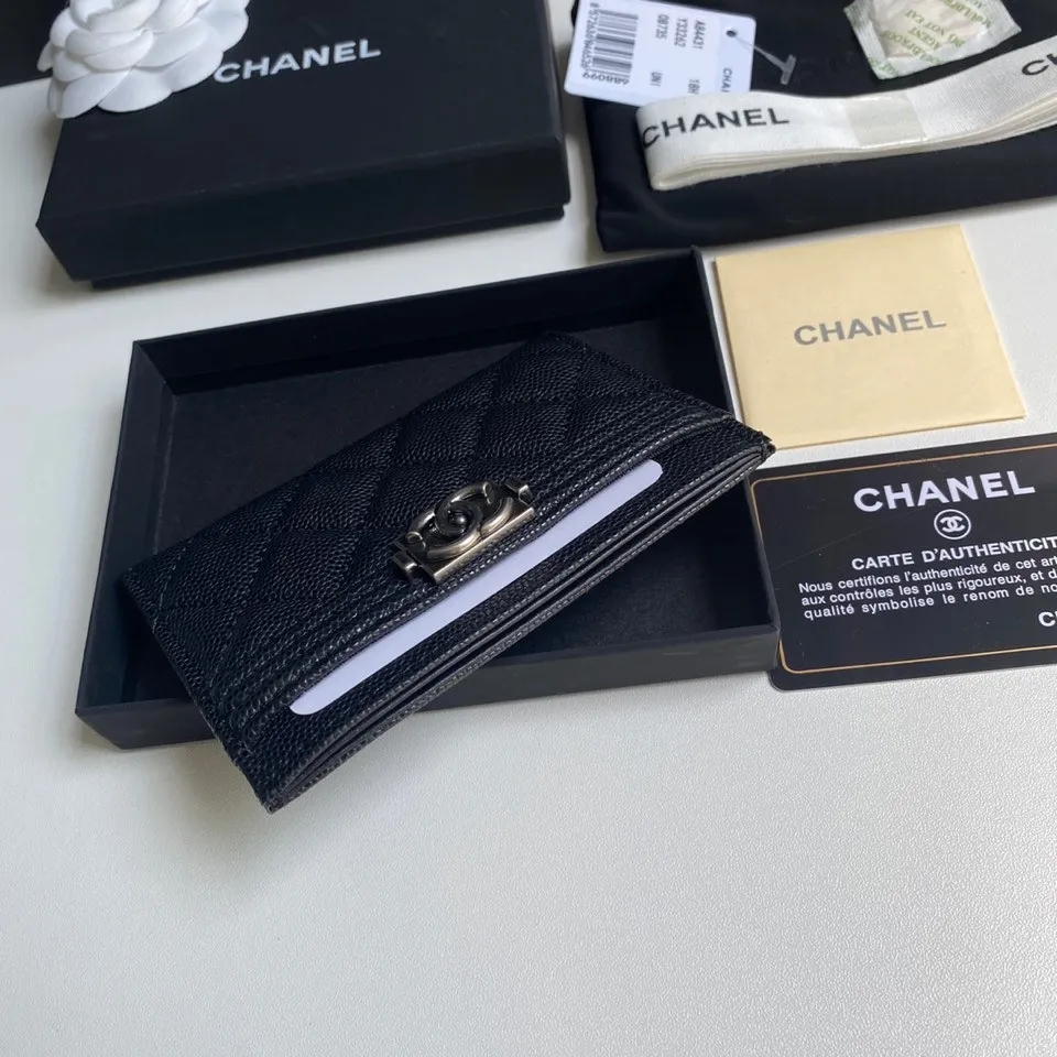 220💰 [Original order quality] [Delivery packaging] CHANEL, original order quality, leboy card holder 💦 style number A84431 top leather hardware, beautiful details, complete package! Size 11*7.5*1.
