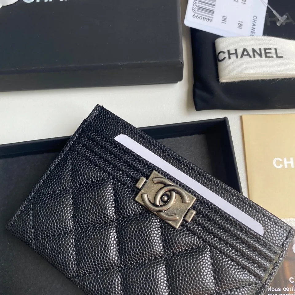 220💰 [Original order quality] [Delivery packaging] CHANEL, original order quality, leboy card holder 💦 style number A84431 top leather hardware, beautiful details, complete package! Size 11*7.5*1.