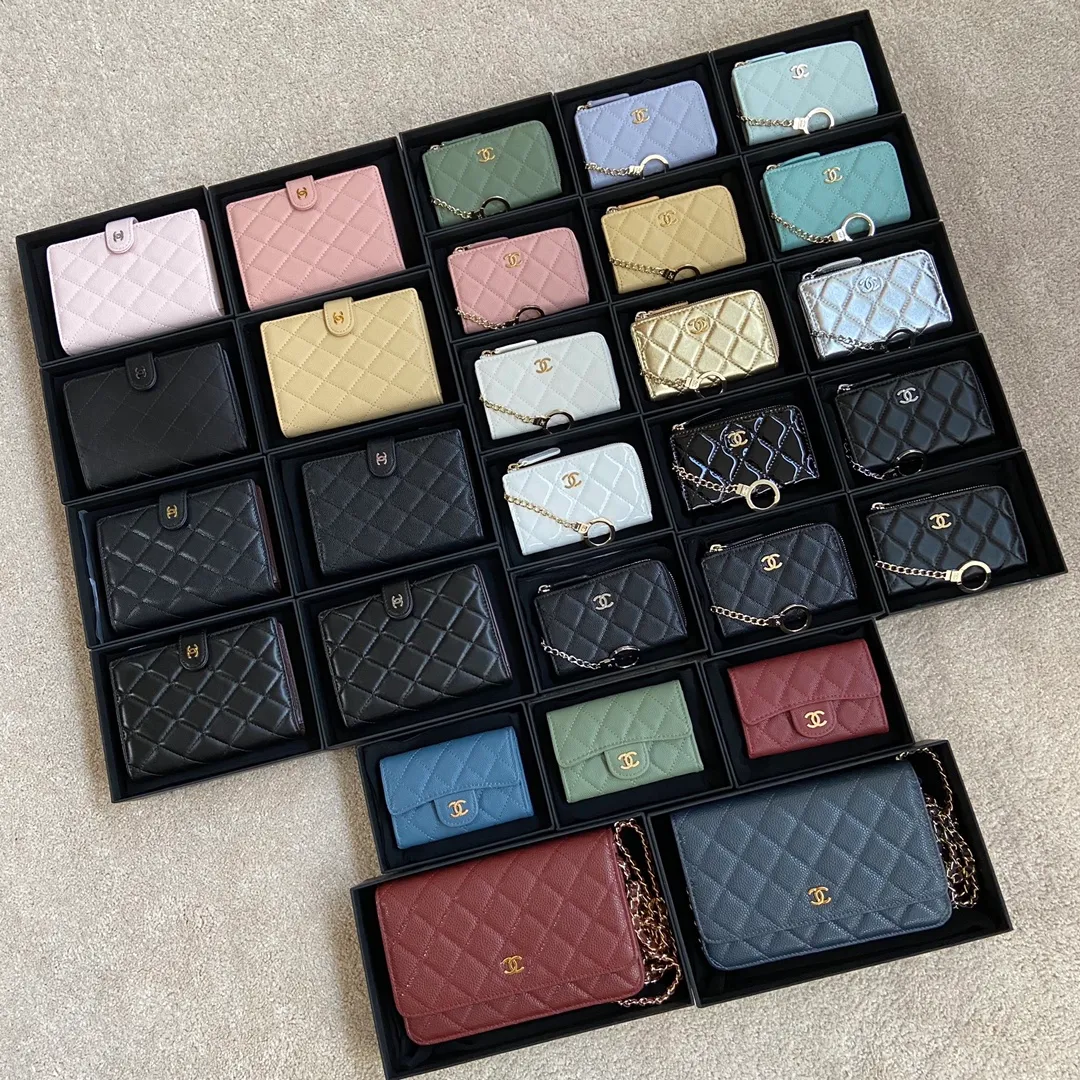 [Special grade hardware original leather] Hook chain quilted card holder with iconic metal logo Metal hardware, exclusive Italian imported leather Xiaoxiang combination picture