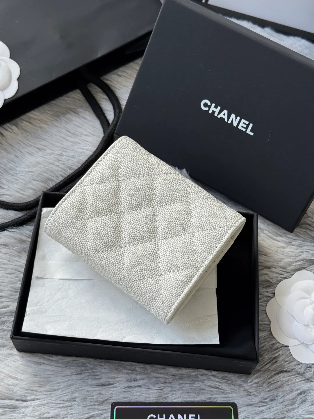 💰480💰 4050 autumn five-pointed star new tri-fold wallet chanel caviar cowhide made with rhombus pattern original quality. Exclusive real shot There is a coin bag inside that can hold hundred-yuan bills, coins and credit cards Number: 4810 Size: 10.5x11.5x3cm.
