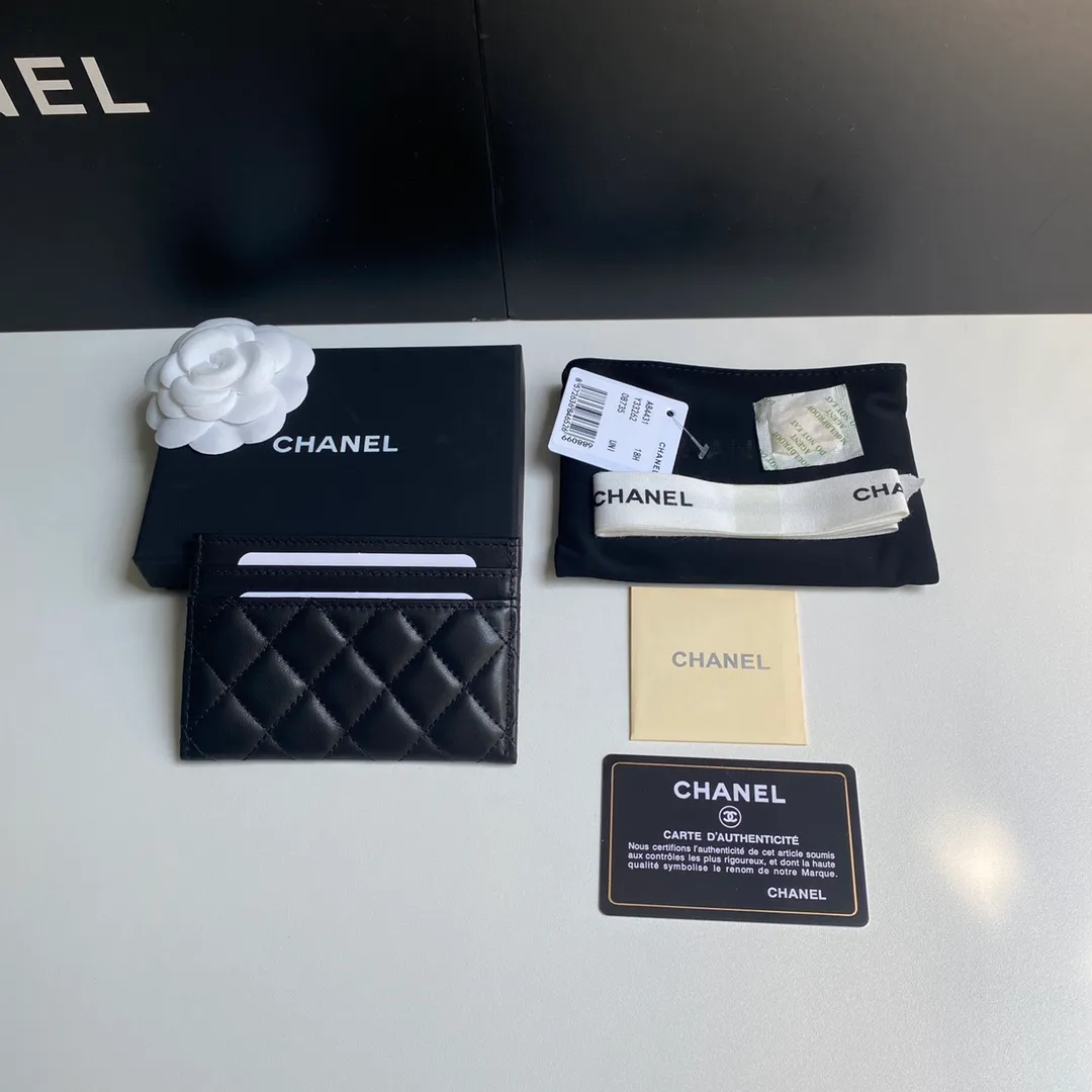 220💰 [Original order quality] [Delivery packaging] CHANEL, original order quality, leboy card holder 💦 style number A84431 top leather hardware, beautiful details, complete package! Size 11*7.5*1.