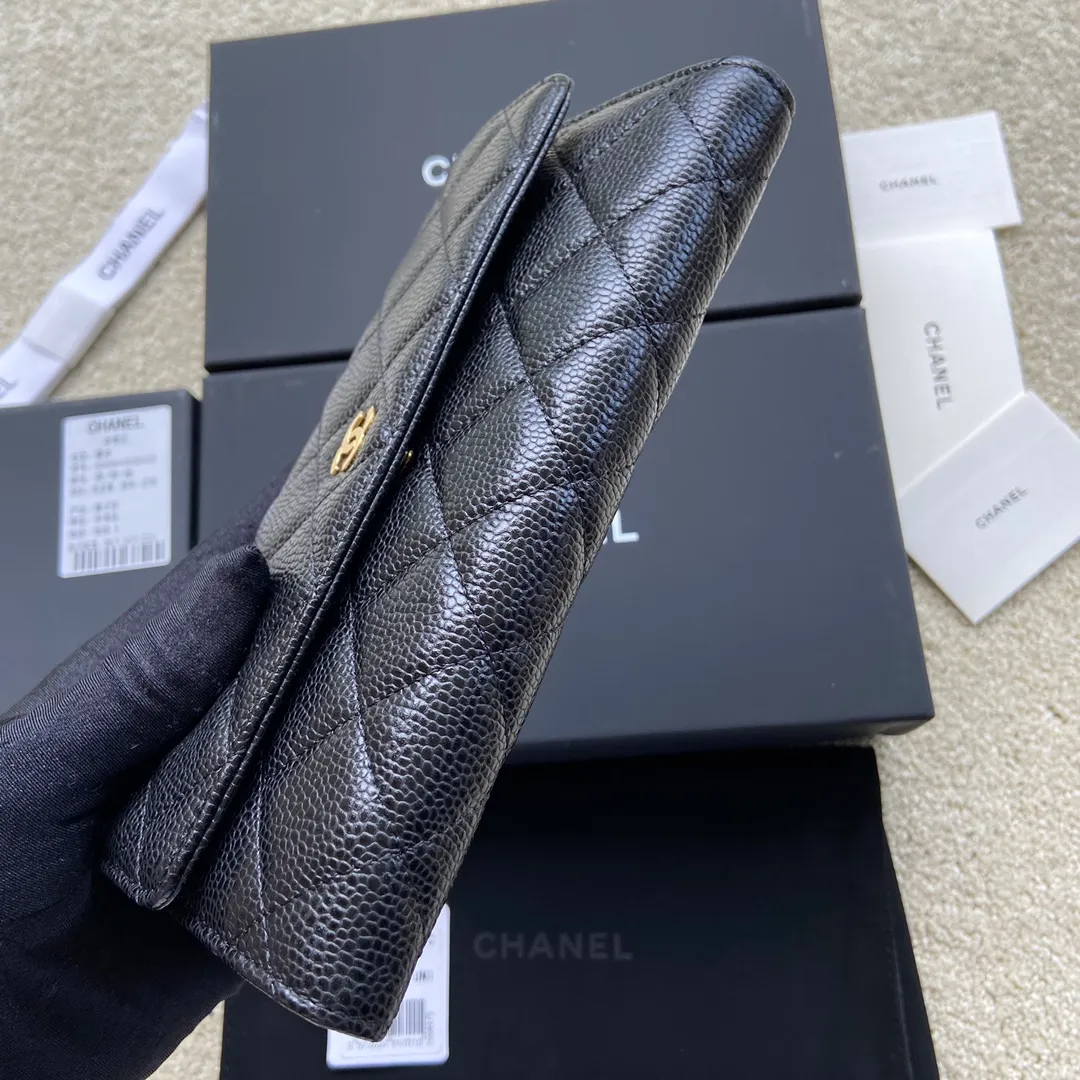 460💰Xiaoxiang imported Italian grained calfskin Item number: A50096 Size: w19×h10.5×d3cm Color: black ball pattern gold steel mark