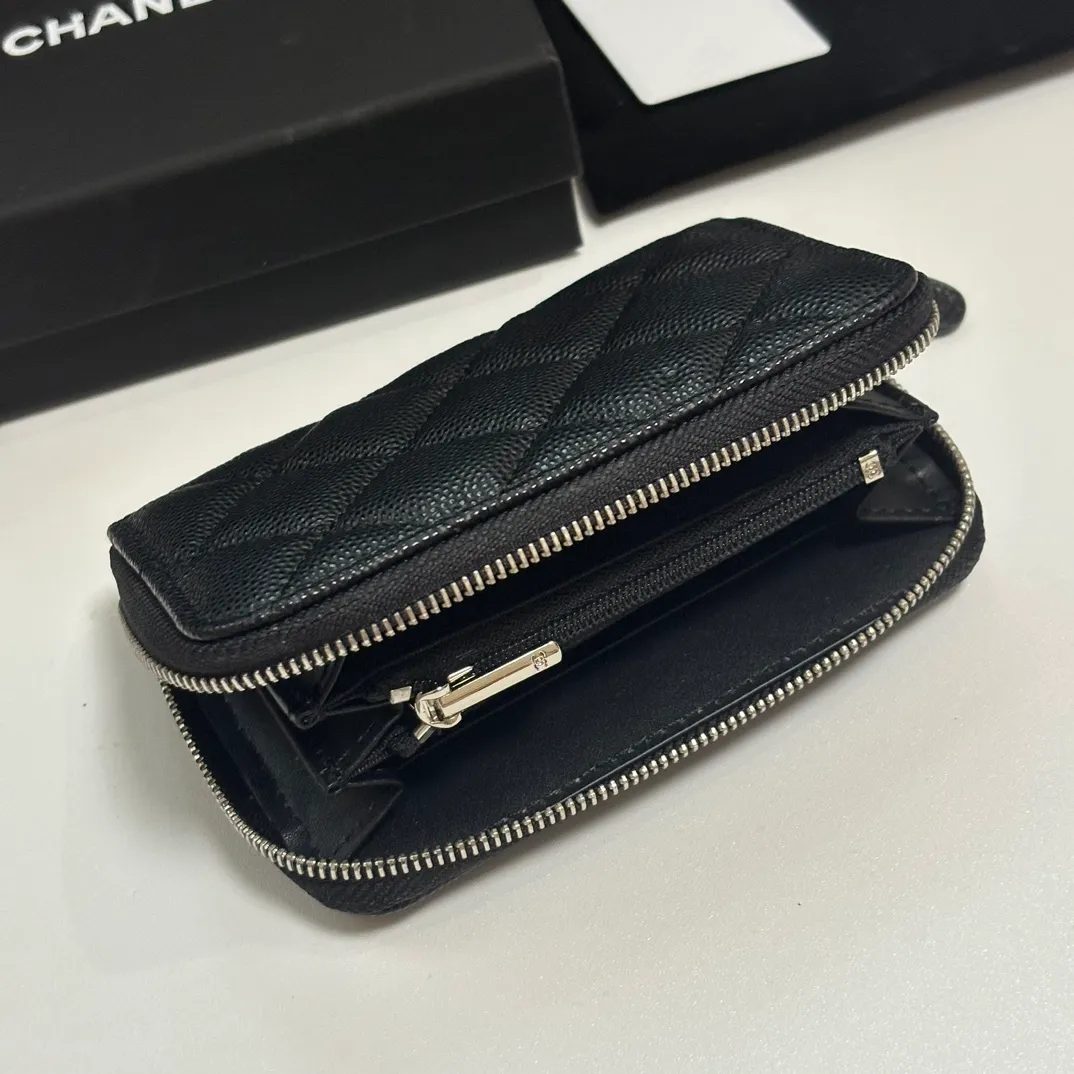 360💰 New product ❤️❤️❤️CH@NEL small zipper card holder💦 with new luogo, zipper compartment inside, original quality, beautiful details, model number AP9630, size 11*7.5*2cm