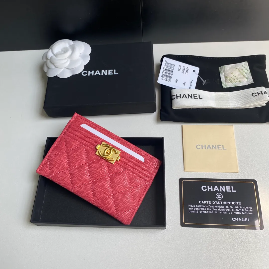 220💰 [Original order quality] [Delivery packaging] CHANEL, original order quality, leboy card holder 💦 style number A84431 top leather hardware, beautiful details, complete package! Size 11*7.5*1.