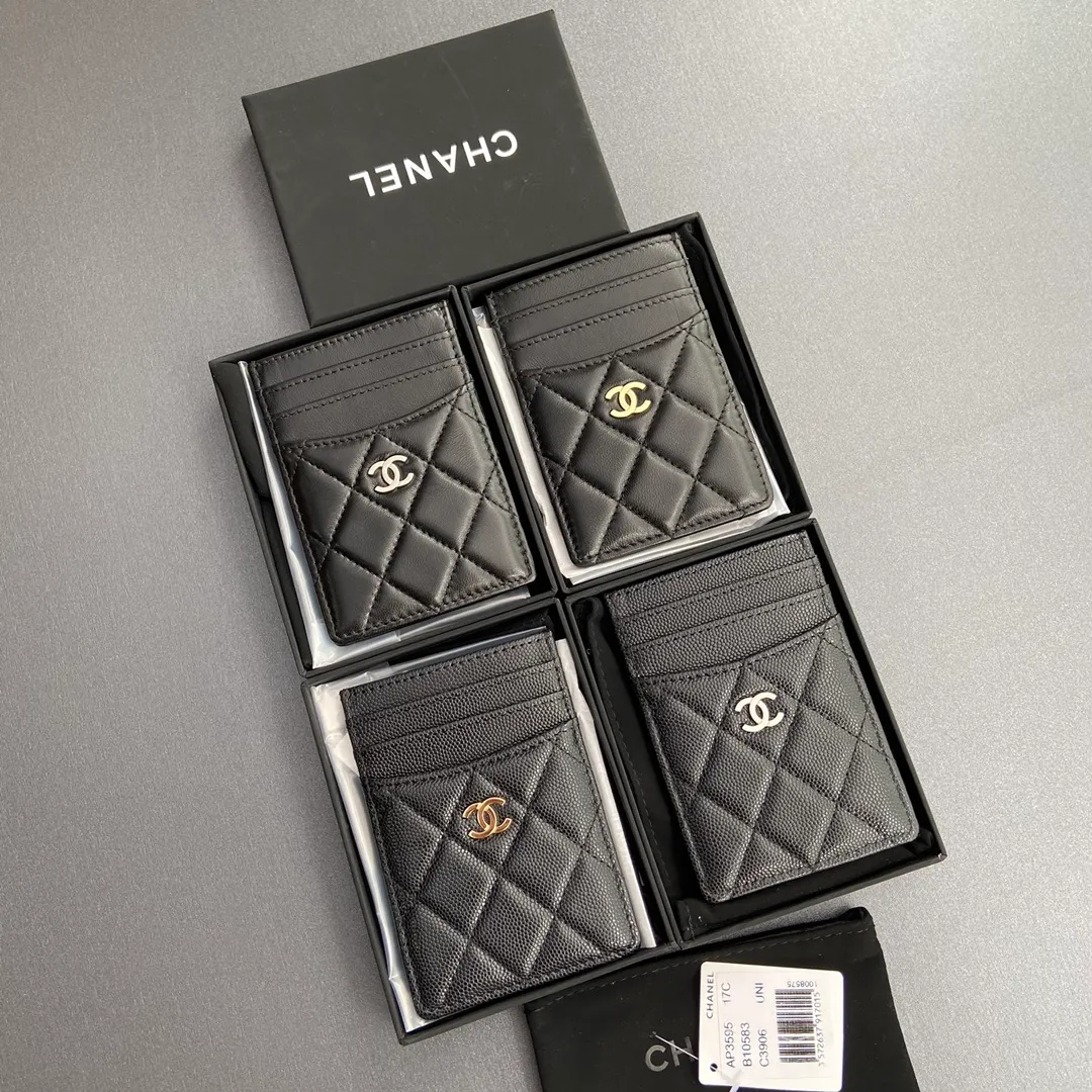 [Special grade hardware original leather] Xiaoxiang card holder series quilted card holder with iconic metal logo No.: 3595