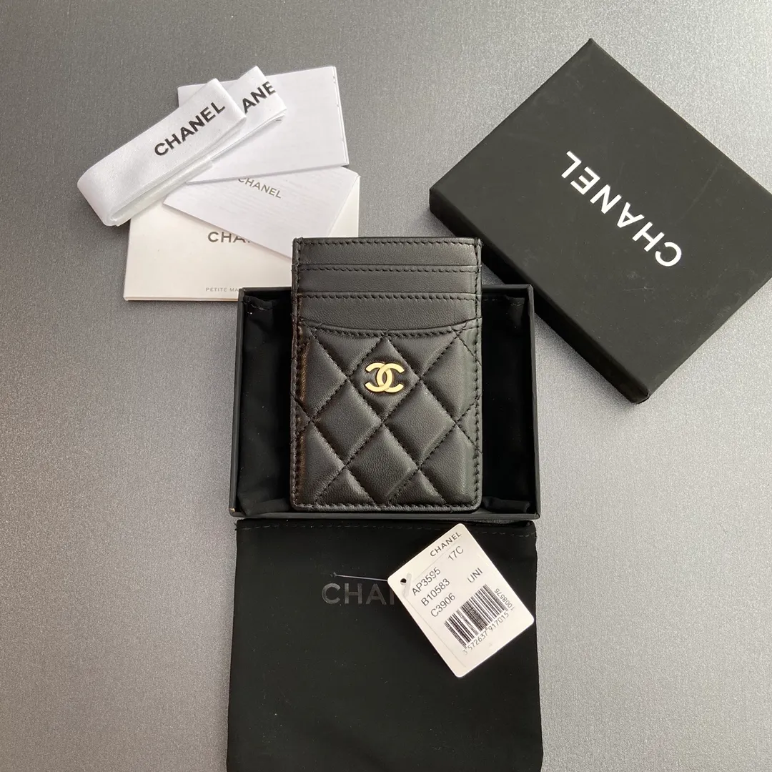 [Special grade hardware original leather] Xiaoxiang card holder series quilted card holder with iconic metal logo No.: 3595