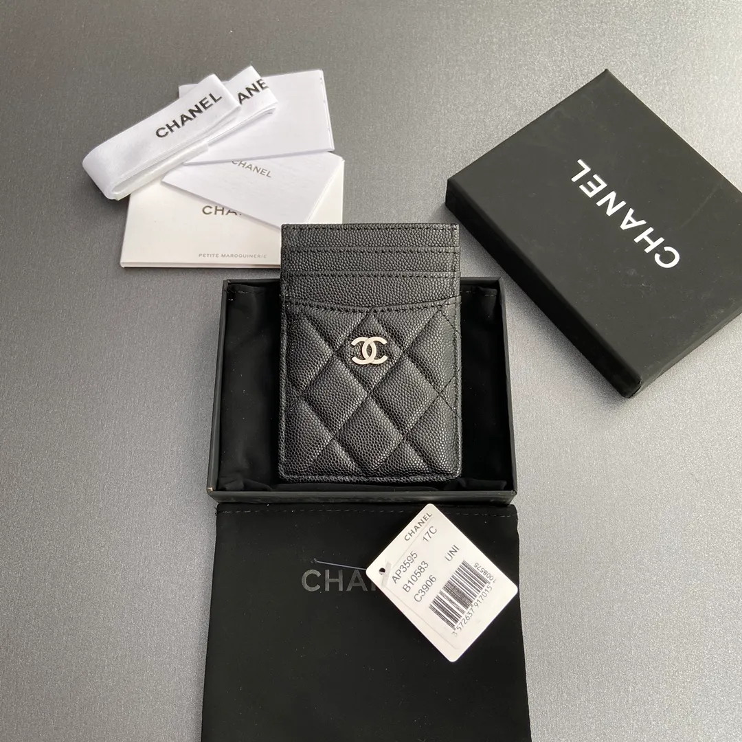 [Special grade hardware original leather] Xiaoxiang card holder series quilted card holder with iconic metal logo No.: 3595