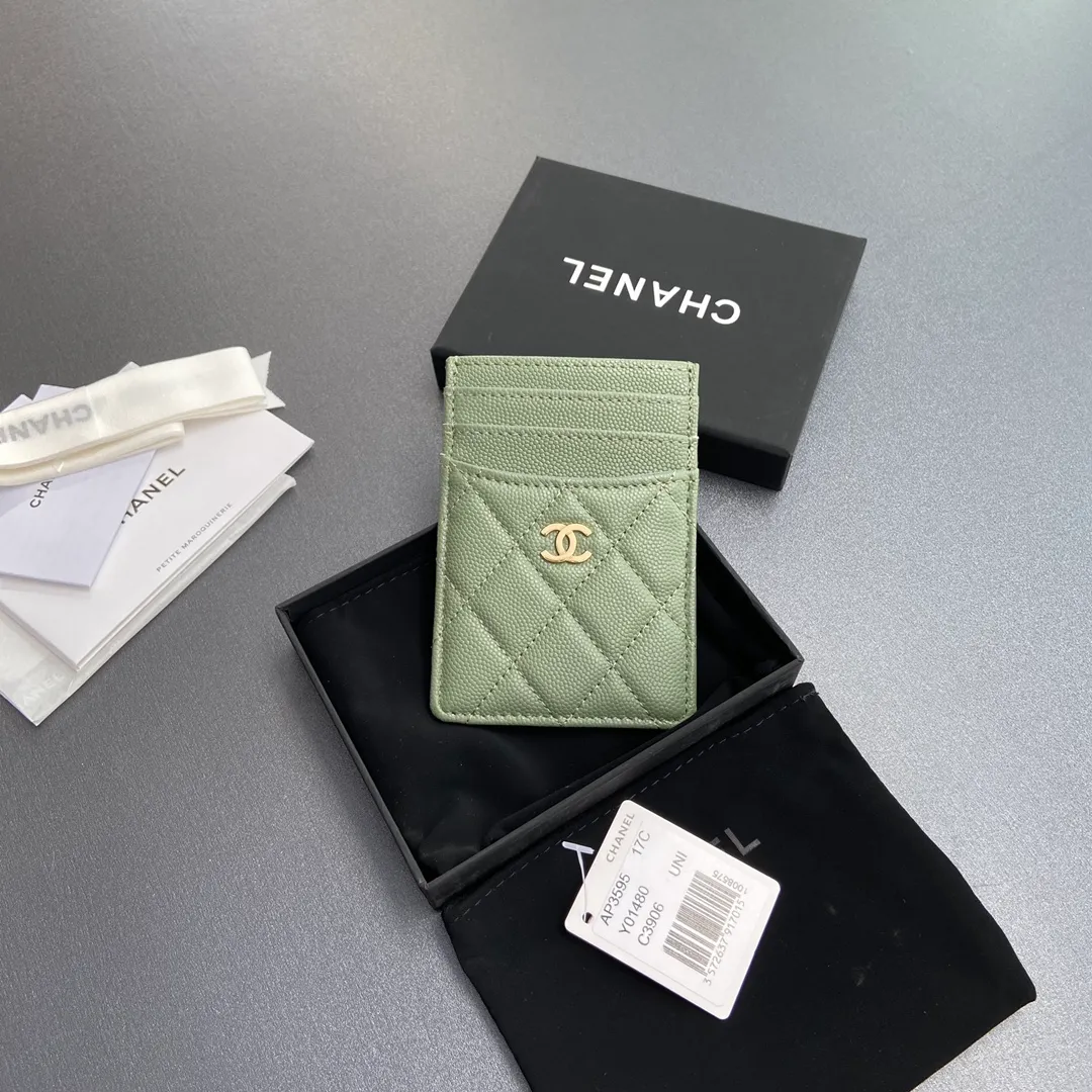 [Special grade hardware original leather] Xiaoxiang card holder series quilted card holder with iconic metal logo No.: 3595