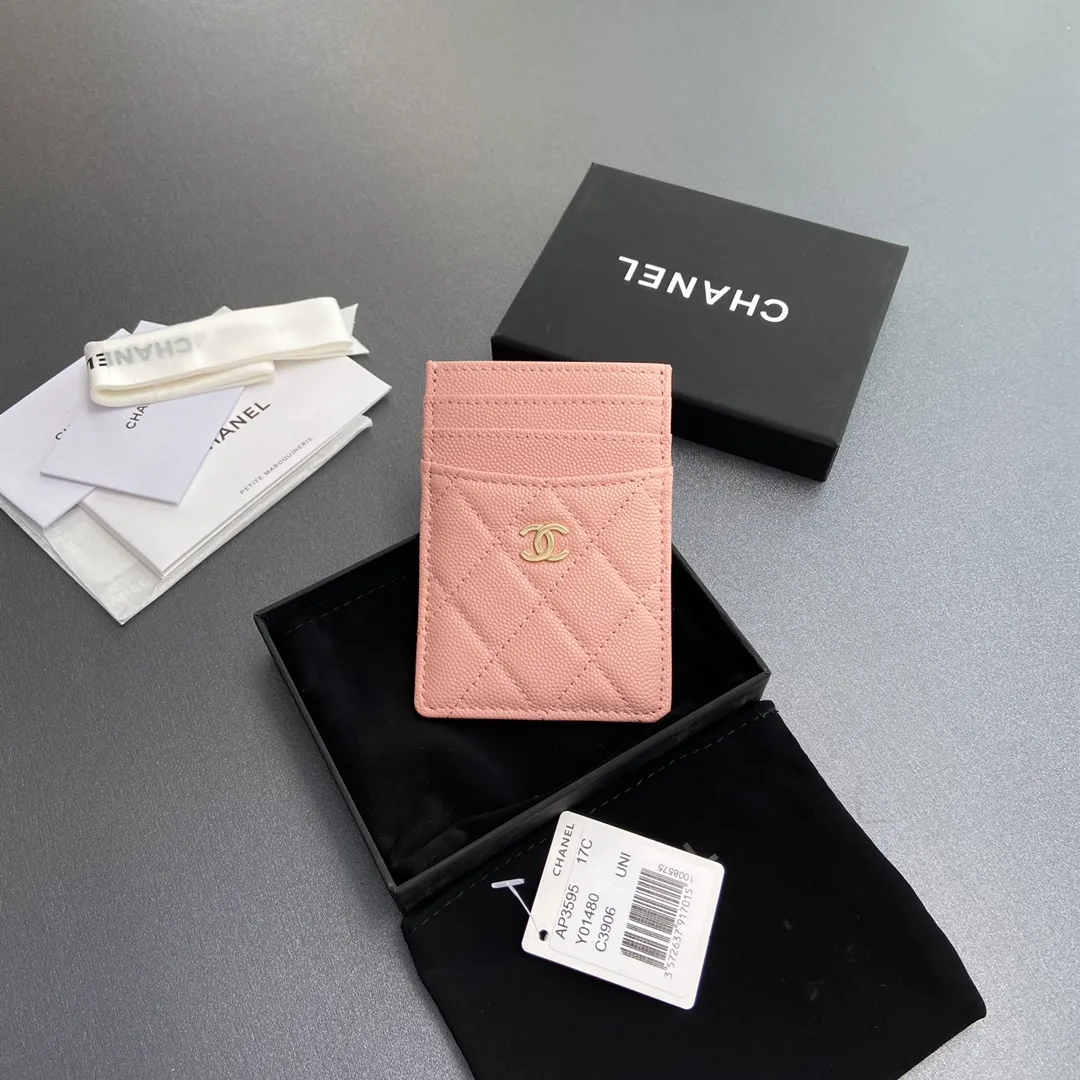 [Special grade hardware original leather] Xiaoxiang card holder series quilted card holder with iconic metal logo No.: 3595