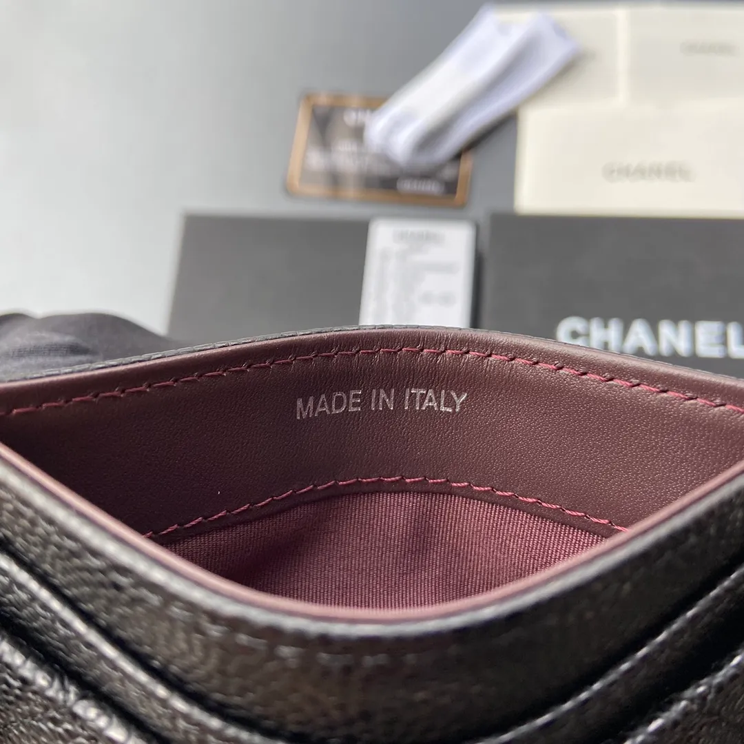 190💰Xiaoxiang imported Italian leather Item number: A31510 0213 Size: w11×h7.5cm Color: black ball pattern silver steel mark