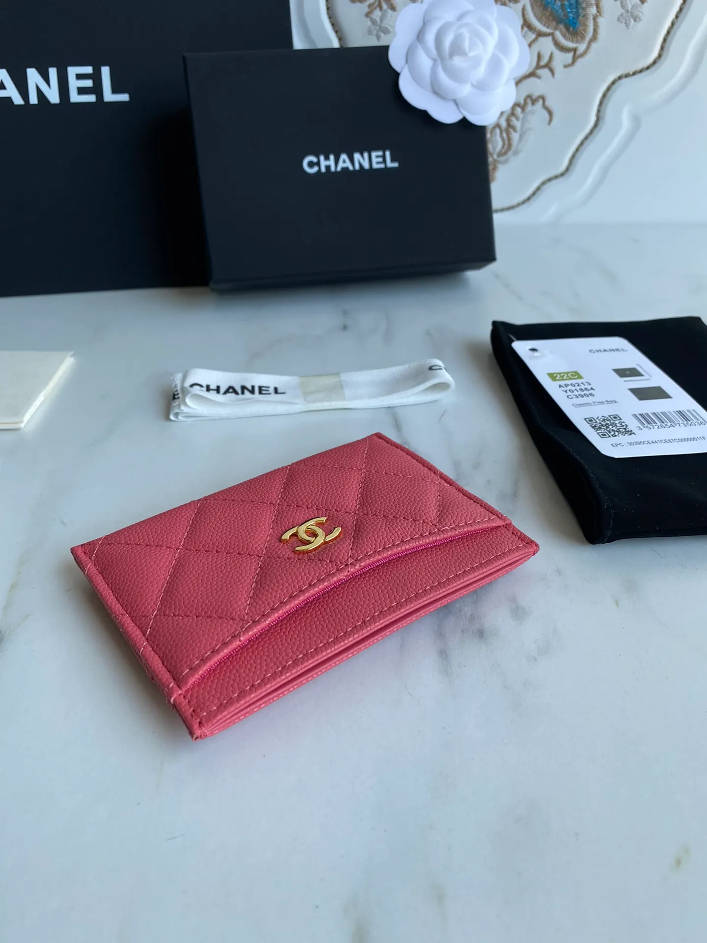 190💰【Original quality】【With serial code】CHANEL, classic card holder! Original quality, caviar small ball pattern series, classic series, exquisite details, full set of packaging, style number (AP426) 31510... size 11*7.5*1