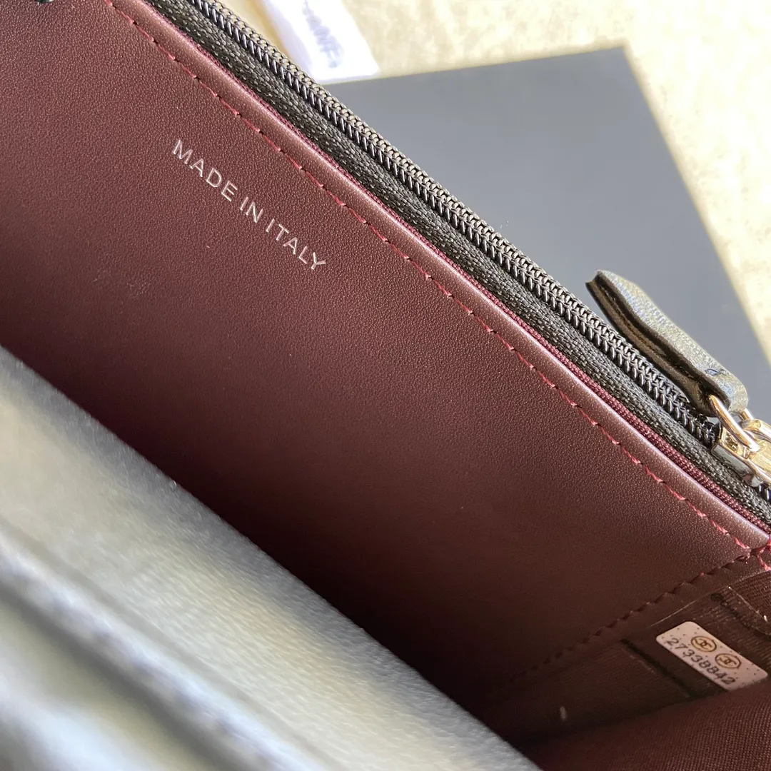 Snap button 600💰Xiaoxiang imported Italian lambskin Item number: A33814 Size: w20×h13×d3.5cm Color: black lambskin silver steel mark