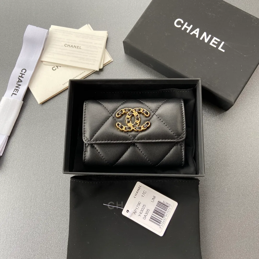 280💰Xiaoxiang imported Italian sheepskin Item number: AP3580 Size: w11×h7cm Color: black sheepskin gold hardware