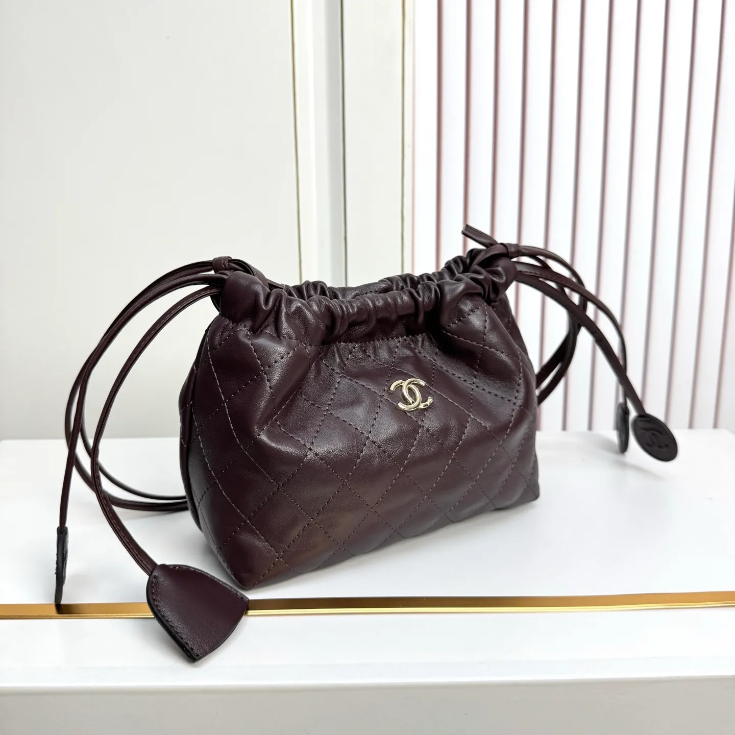 All Categories Official Website "Brand Women's Bags" Women's Bags 💙 Chanel 2026 Official Website CHANEL Diamond Drawstring Bucket Bag