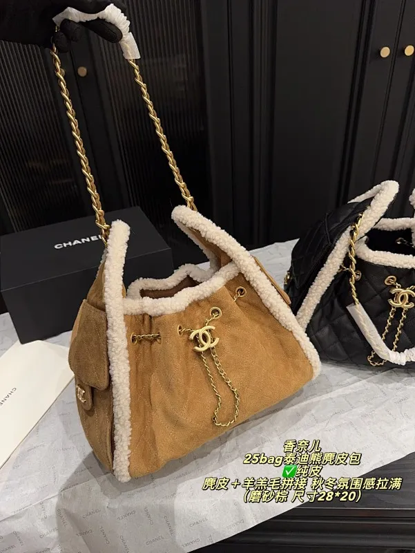 All Categories Official Website "Brand Women's Bags" Women's Bags 💙 Chanel 2025 New Chanel25bag Teddy Bear Suede Bag