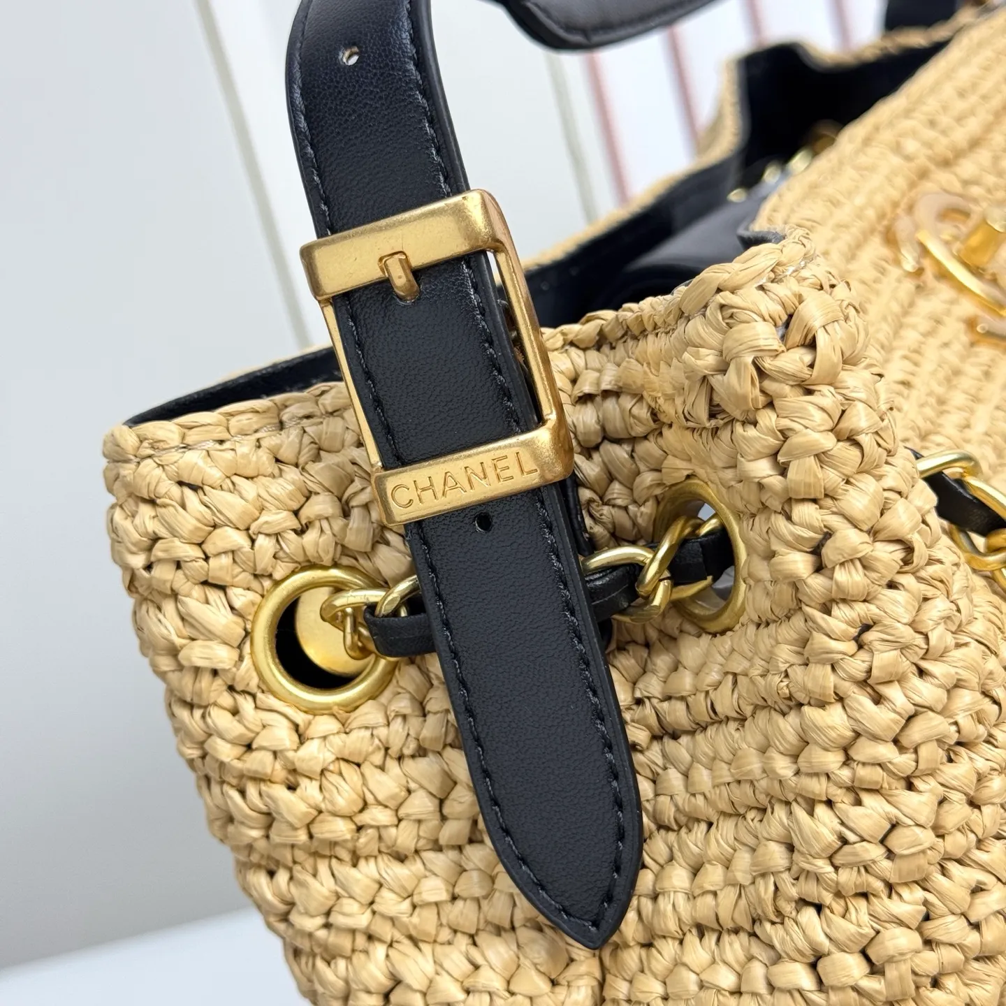 All Categories Official Website "Brand Women's Bags" Women's Bags 💙 Chanel 2026 Chanel Cruise Straw & Lambskin Tote Bag
