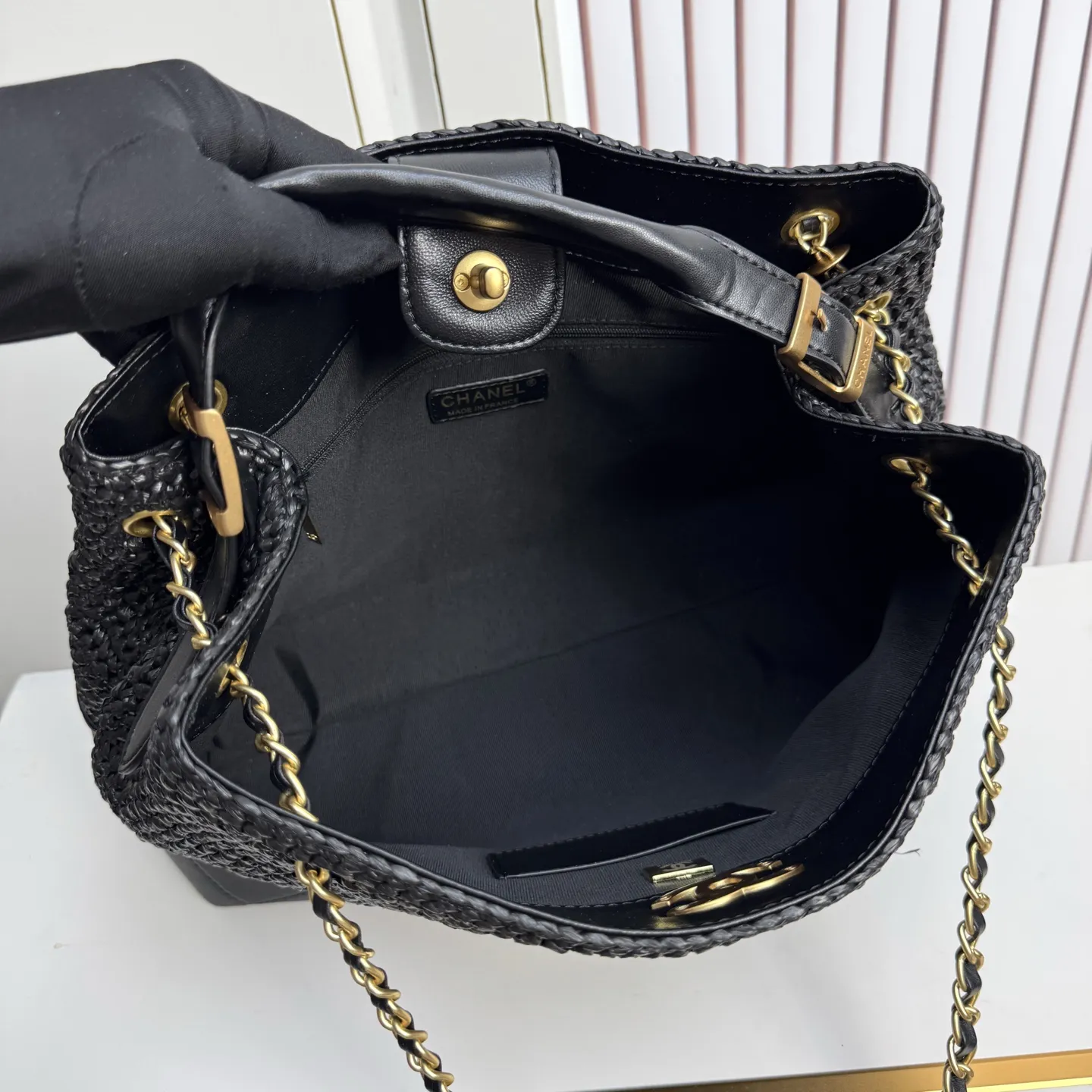 All Categories Official Website "Brand Women's Bags" Women's Bags 💙 Chanel 2026 Chanel Cruise Straw & Lambskin Tote Bag