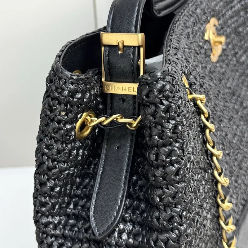 All Categories Official Website "Brand Women's Bags" Women's Bags 💙 Chanel 2026 Chanel Cruise Straw & Lambskin Tote Bag