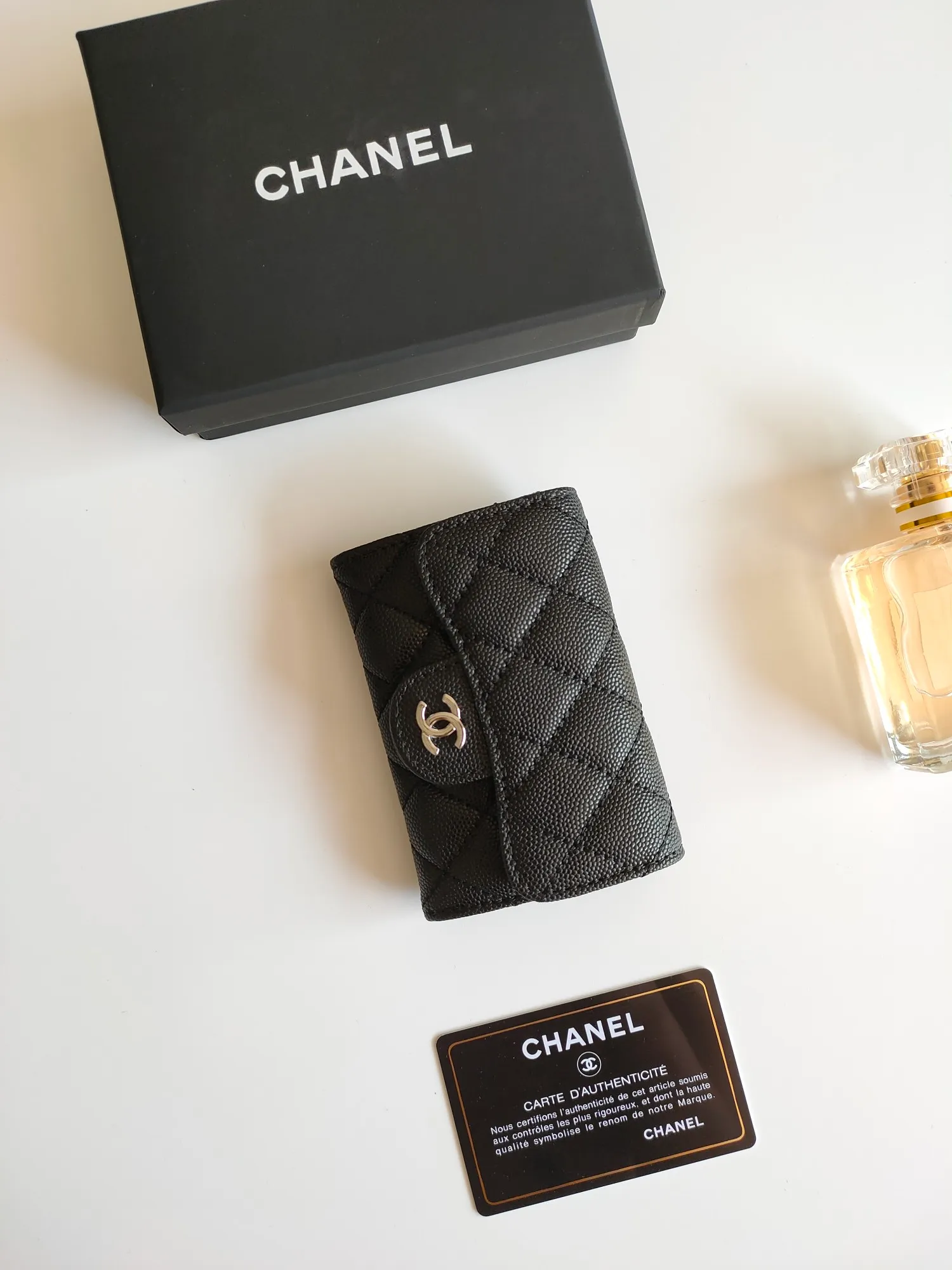 ￥110 CHANEL Chanel classic flap card holder. Imported sheepskin and caviar cowhide, card holder and coin purse integrated, with slip pocket on the back, model number: AP448, size: 7.5 × 11.3 × 2.1 cm