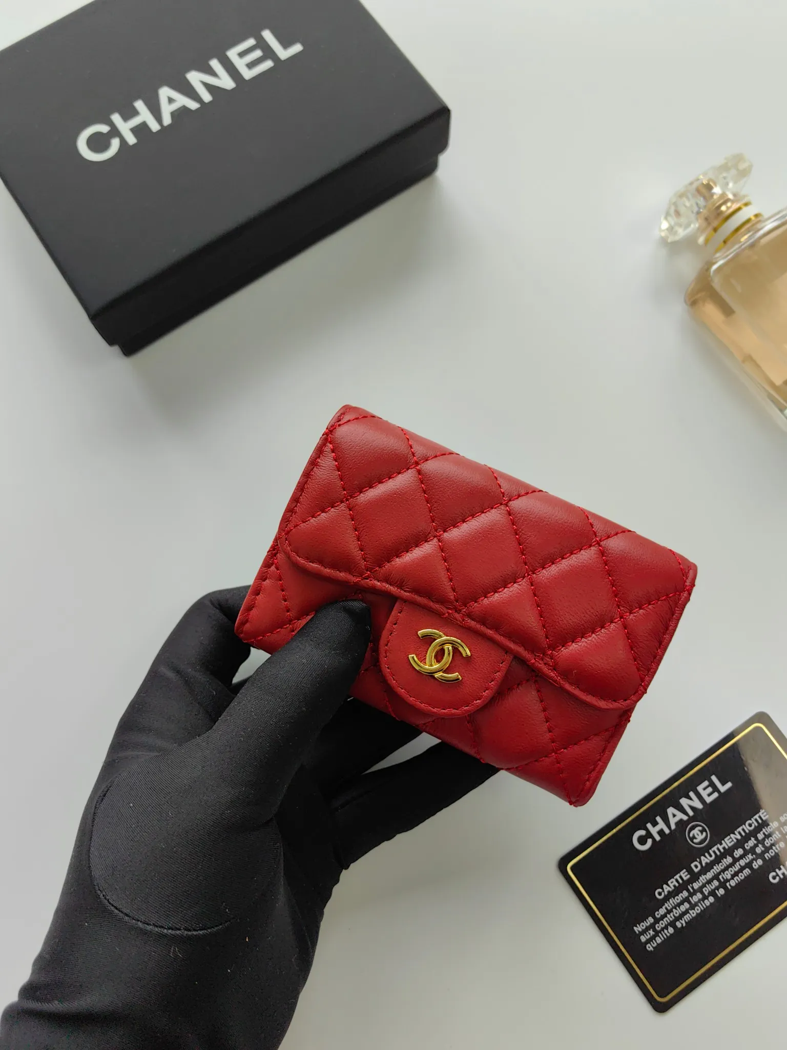 ￥110 CHANEL Chanel classic flap card holder. Imported sheepskin and caviar cowhide, card holder and coin purse integrated, with slip pocket on the back, model number: AP448, size: 7.5 × 11.3 × 2.1 cm