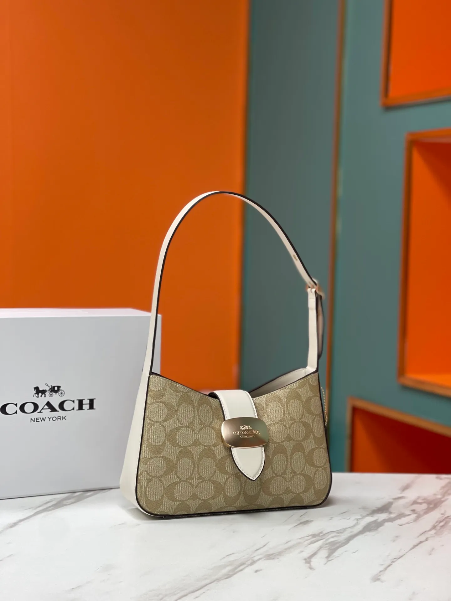 Top original order, batch 400💰Coach counter new model Eliza hobo underarm bag, model CR528. Size 25X6X17