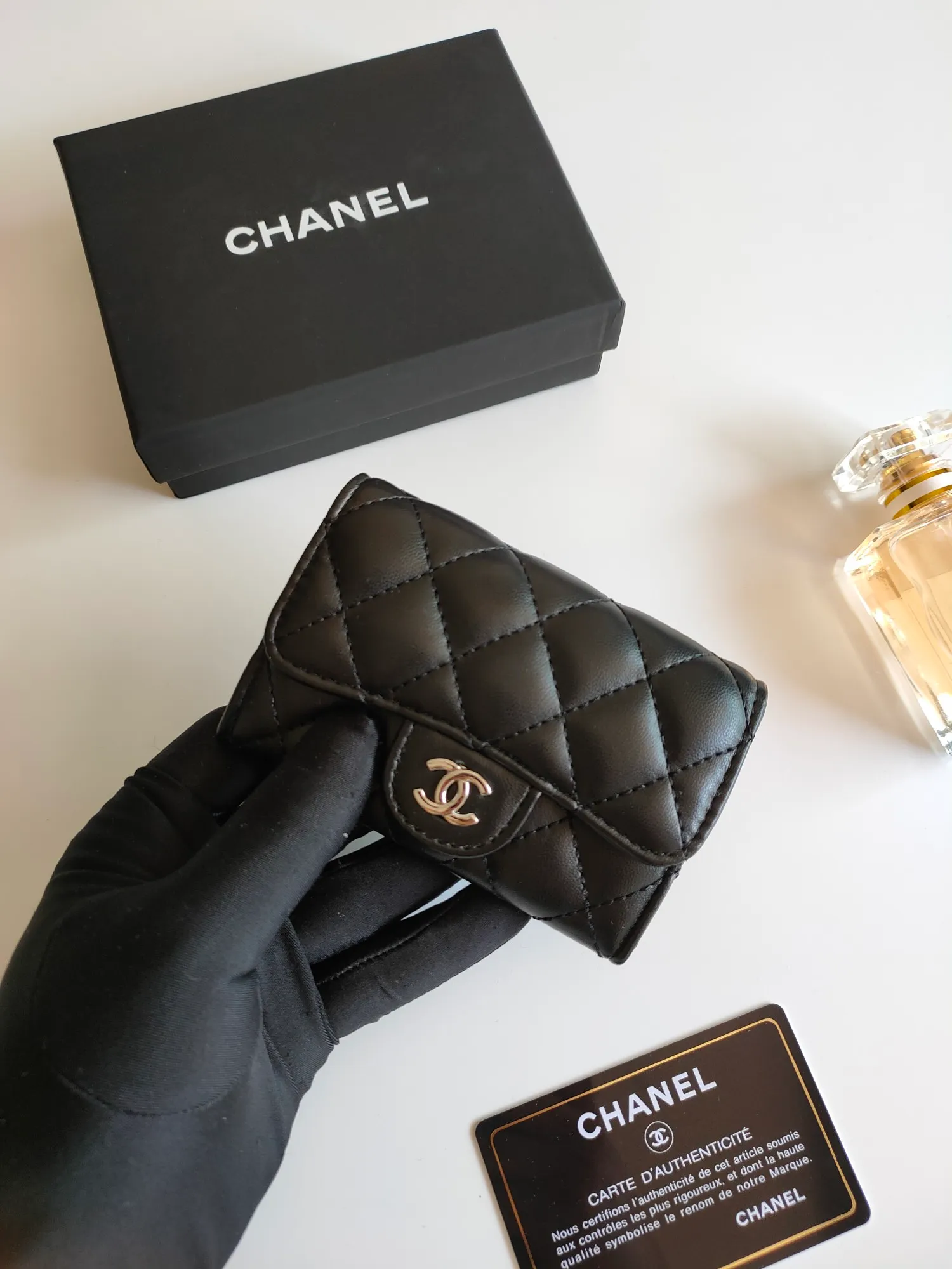 ￥110 CHANEL Chanel classic flap card holder. Imported sheepskin and caviar cowhide, card holder and coin purse integrated, with slip pocket on the back, model number: AP448, size: 7.5 × 11.3 × 2.1 cm