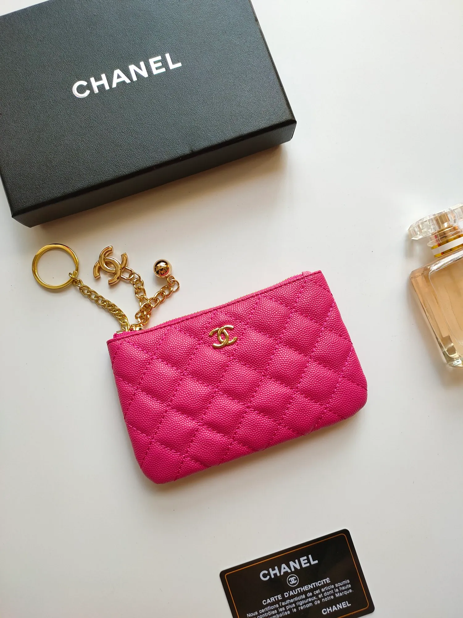 ￥120 CHANEL's new pendant coin purse 💦Model No. A50168 top-quality leather hardware, rhombus pattern. Beautiful details, complete package! Size:14-10-1cm