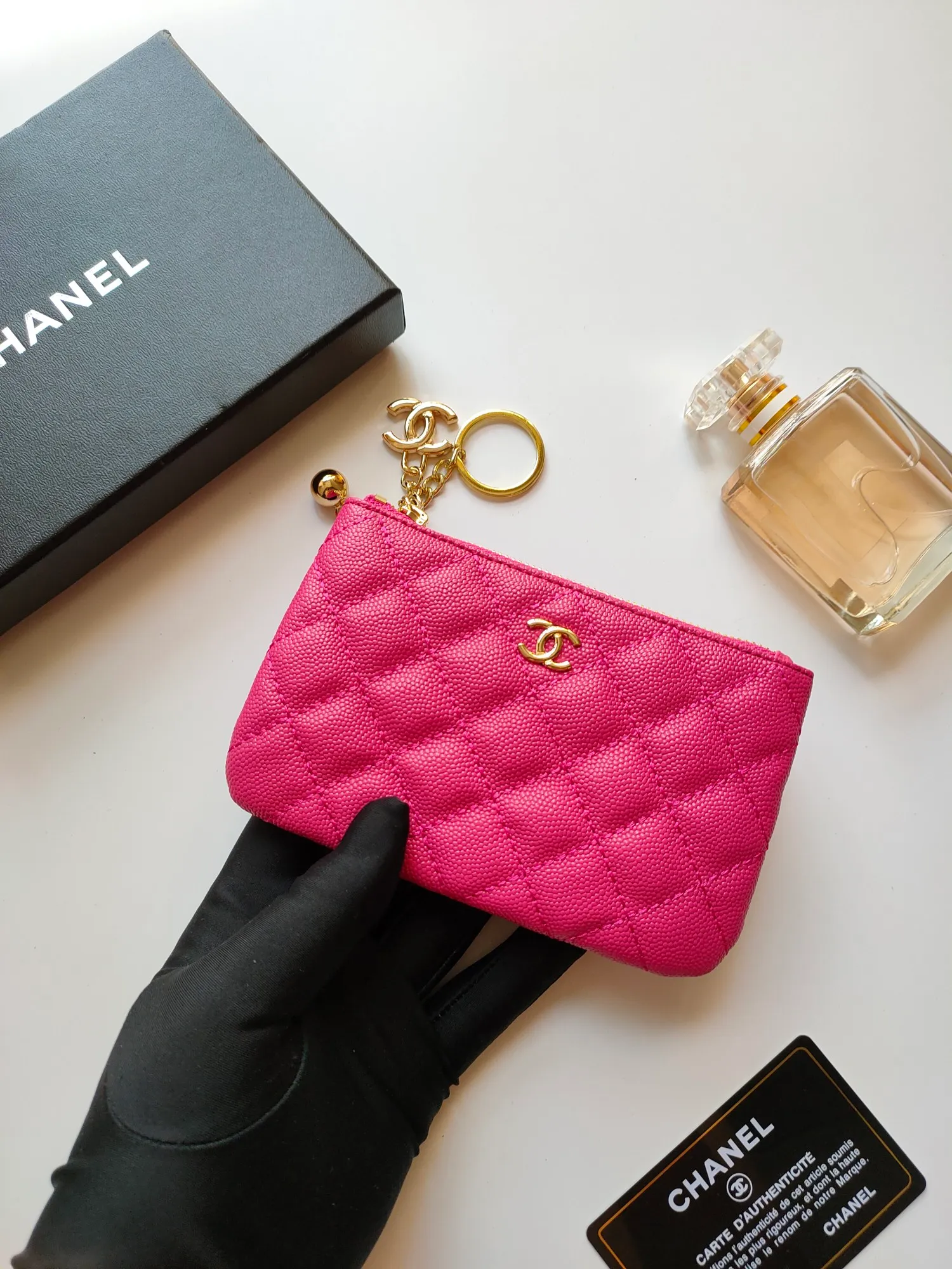 ￥120 CHANEL's new pendant coin purse 💦Model No. A50168 top-quality leather hardware, rhombus pattern. Beautiful details, complete package! Size:14-10-1cm