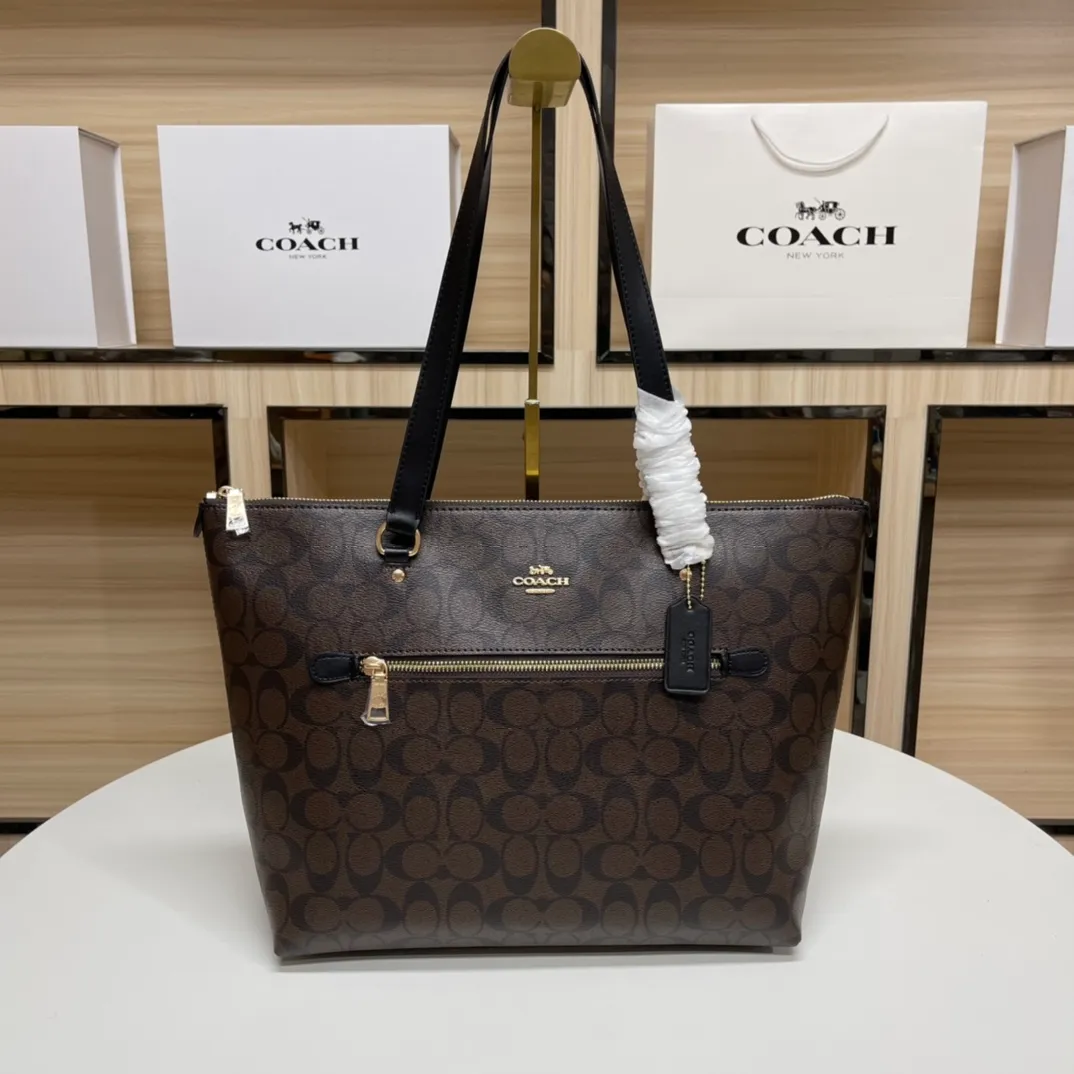 Top original order p420💰coach/Coach new model 79609, the upper body effect is super good, women's pvc single shoulder casual trendy women's bag tote bag, size 32.28.13,