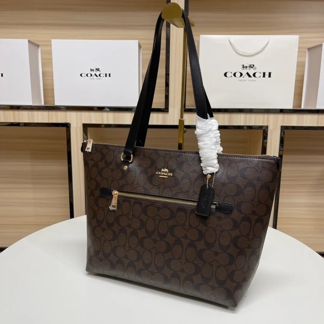 Top original order p420💰coach/Coach new model 79609, the upper body effect is super good, women's pvc single shoulder casual trendy women's bag tote bag, size 32.28.13,