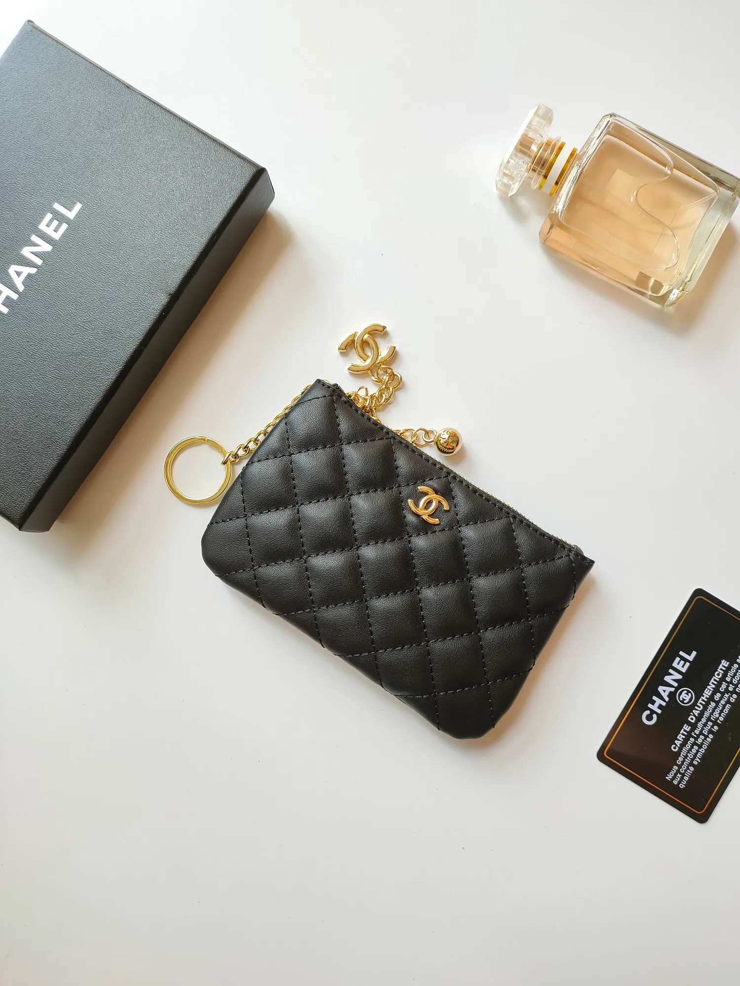 ￥120 CHANEL's new pendant coin purse 💦Model No. A50168 top-quality leather hardware, rhombus pattern. Beautiful details, complete package! Size:14-10-1cm