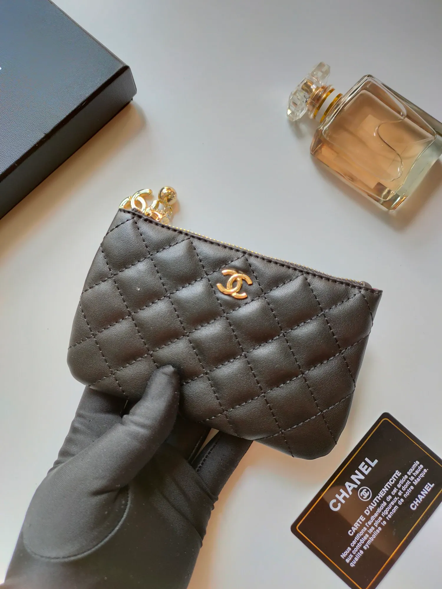 ￥120 CHANEL's new pendant coin purse 💦Model No. A50168 top-quality leather hardware, rhombus pattern. Beautiful details, complete package! Size:14-10-1cm