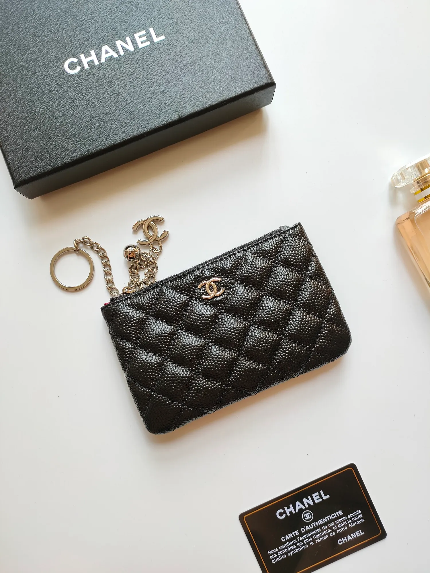 ￥120 CHANEL's new pendant coin purse 💦Model No. A50168 top-quality leather hardware, rhombus pattern. Beautiful details, complete package! Size:14-10-1cm